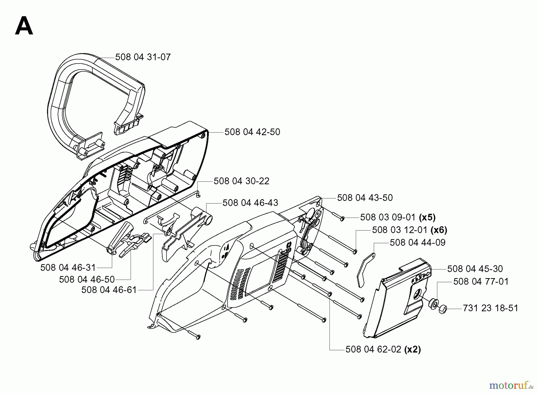 Jonsered Motorsägen CS2117EL - Jonsered Chainsaw (2005-09) HOUSING
