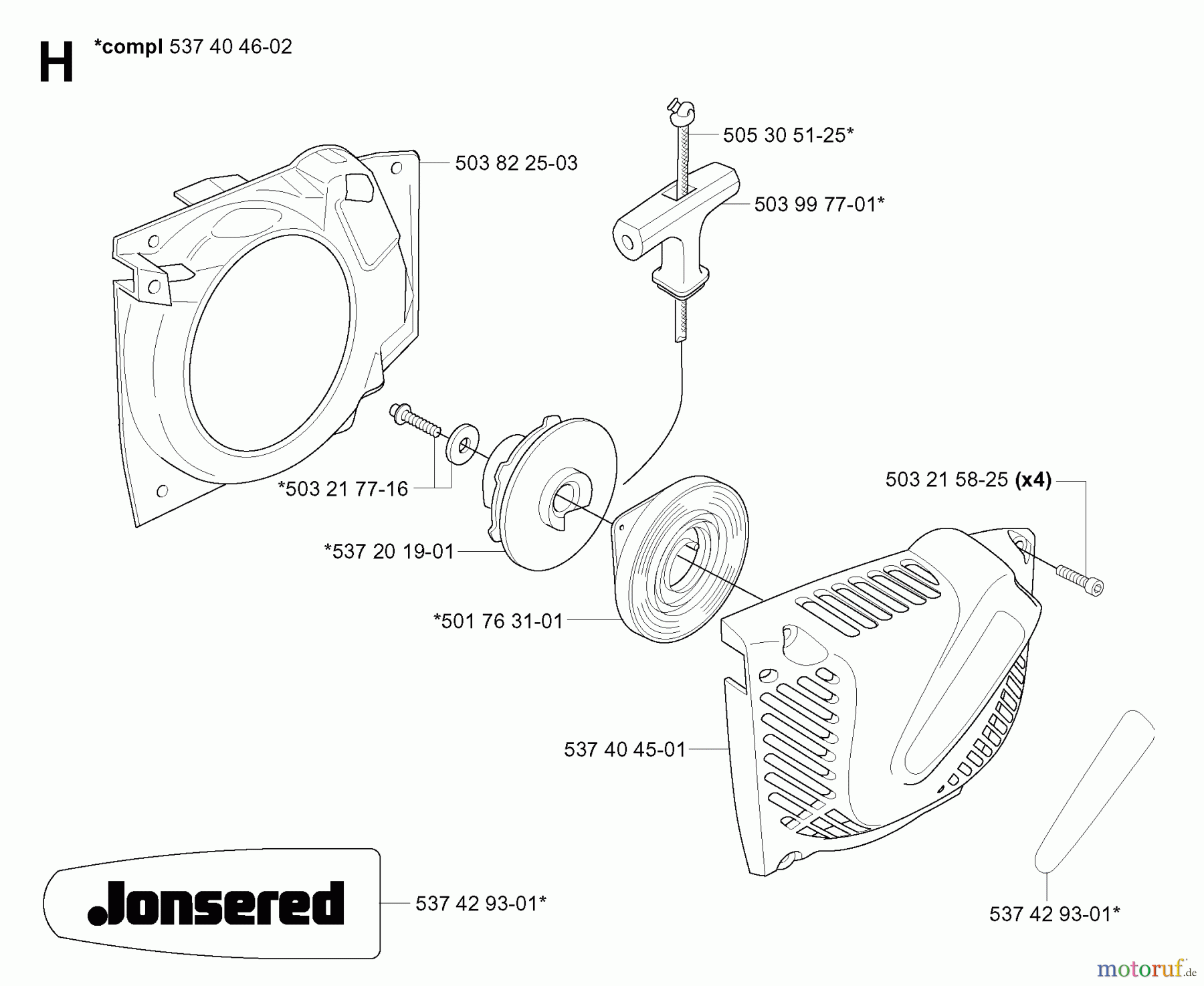 Jonsered Motorsägen CS2135 T - Jonsered Chainsaw (2005-03) STARTER