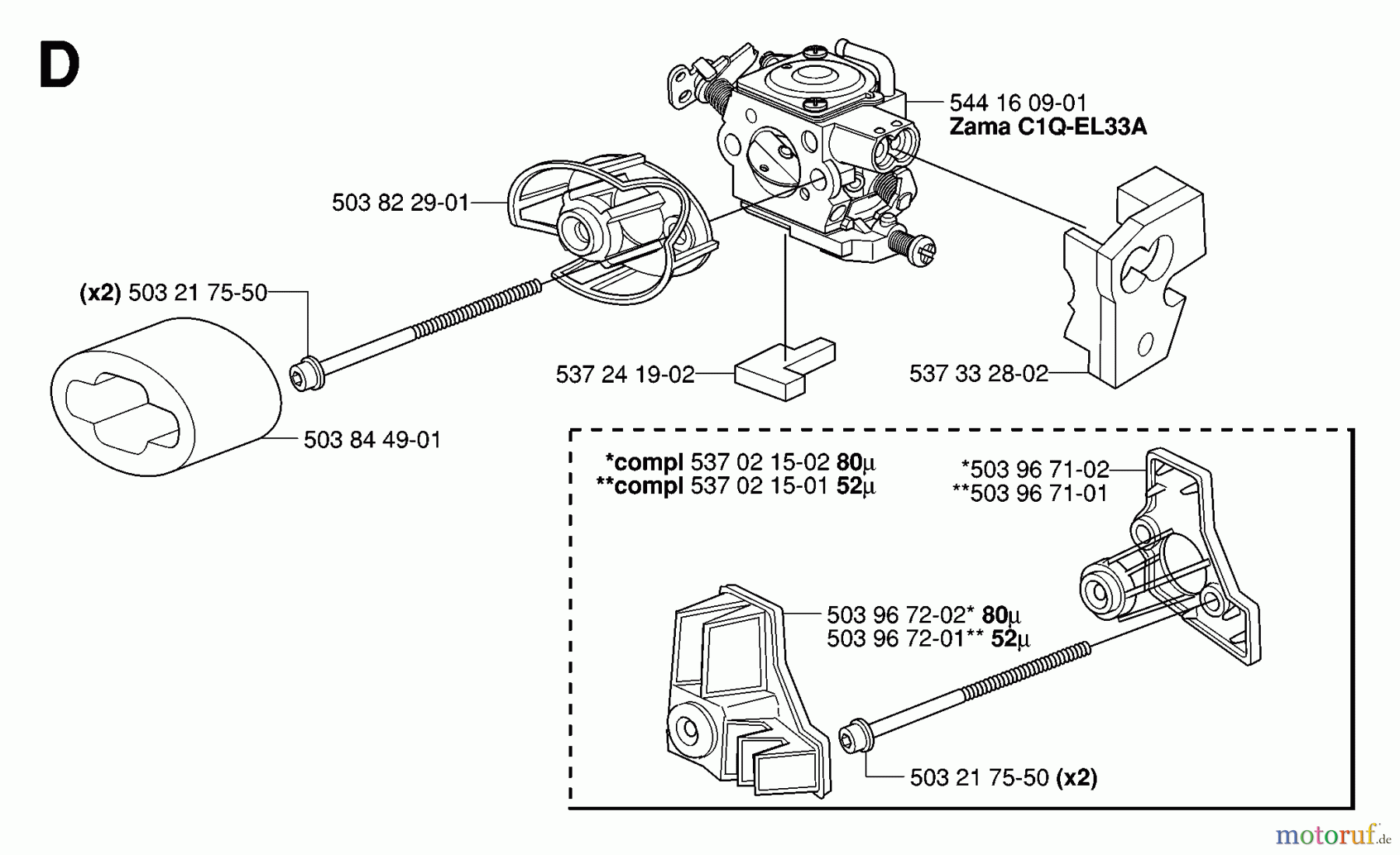 Jonsered Motorsägen CS2135 T - Jonsered Chainsaw (2007-01) CARBURETOR AIR FILTER