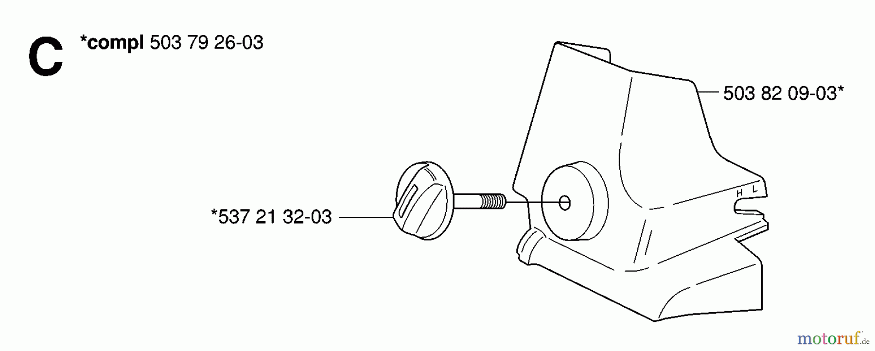 Jonsered Motorsägen CS2135 T - Jonsered Chainsaw (2007-01) FILTER COVER