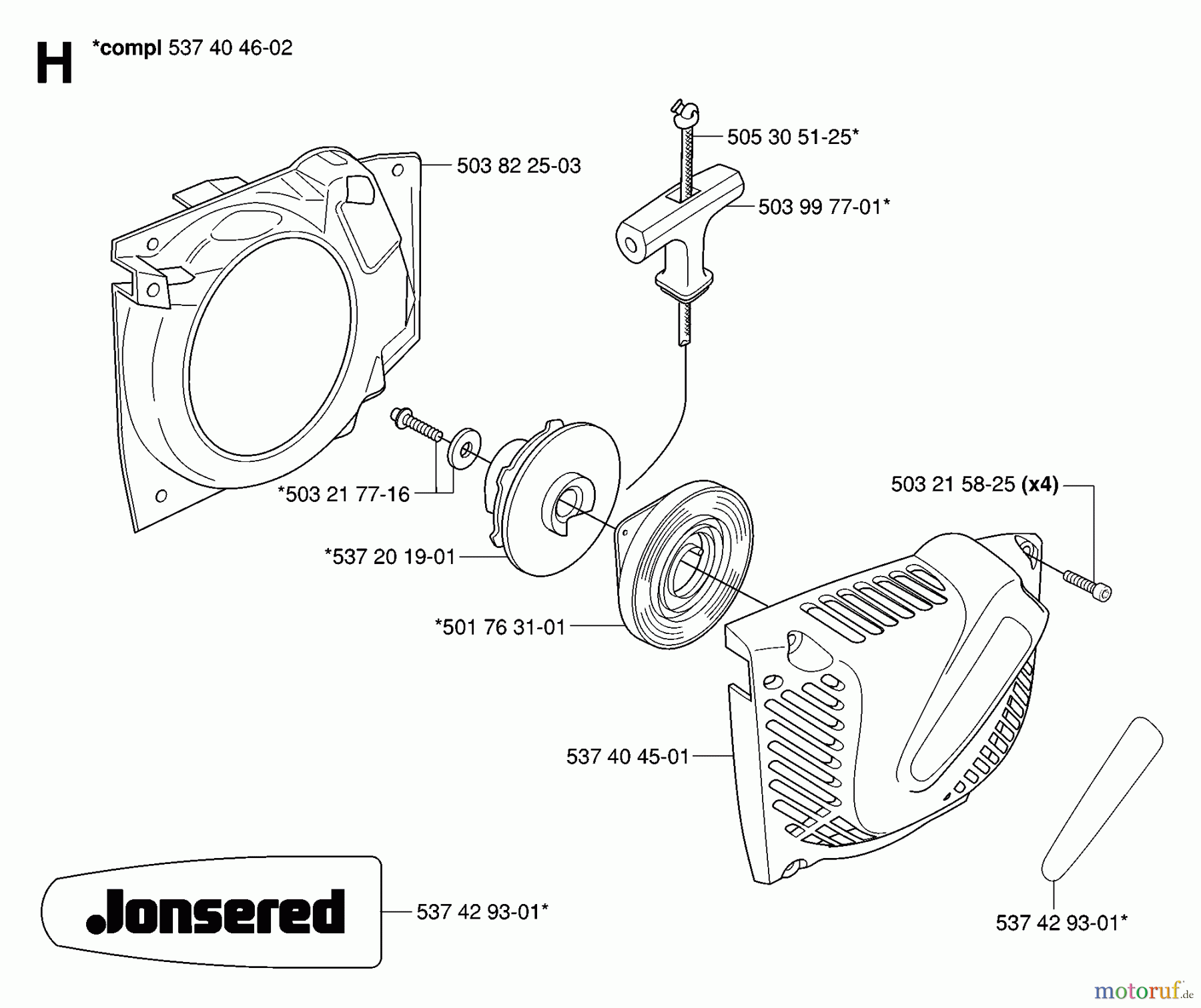 Jonsered Motorsägen CS2135 T - Jonsered Chainsaw (2007-01) STARTER