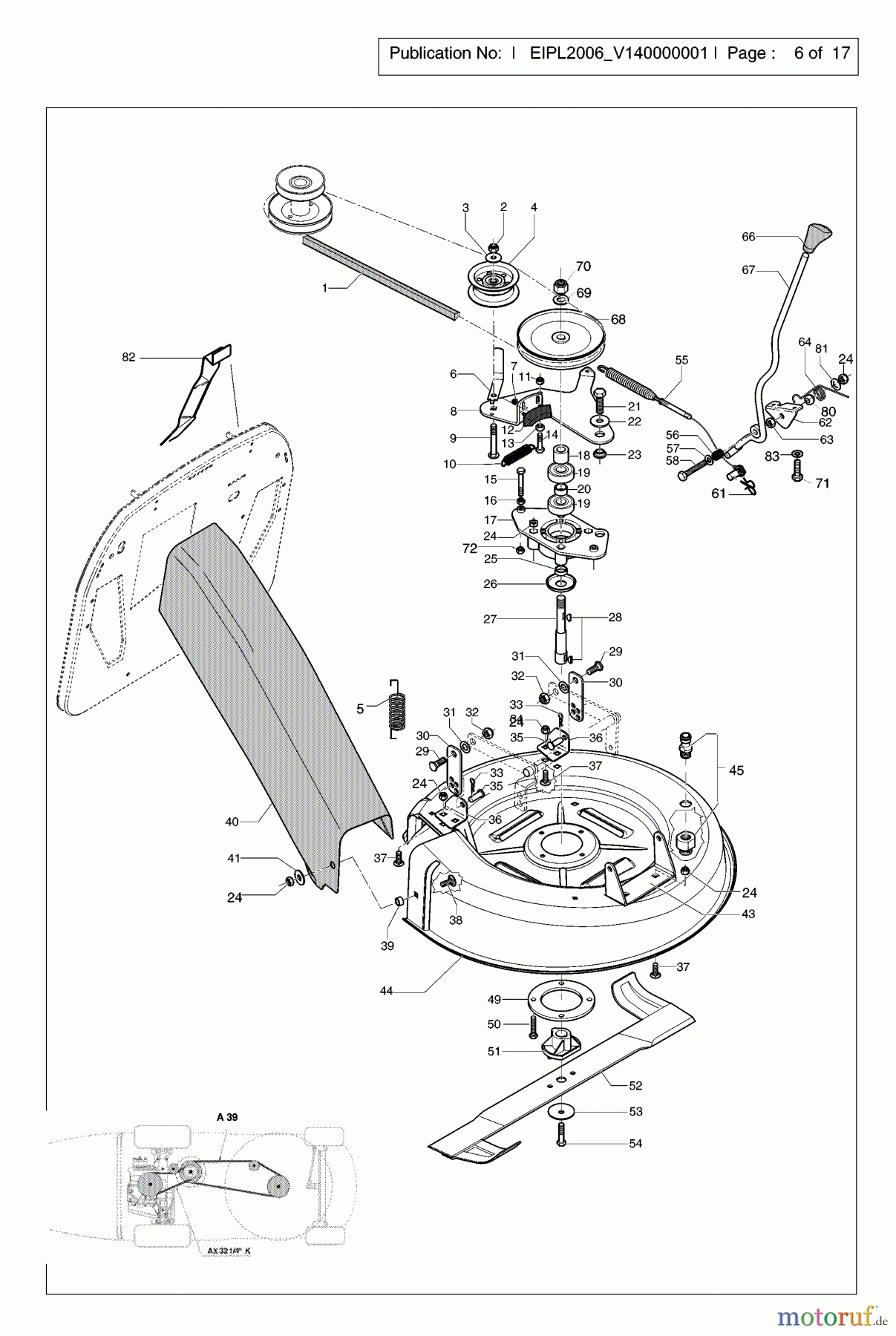  Jonsered Rasen  und Garten Traktoren LR2107C (953876582) - Jonsered Lawn & Garden Tractor (2006-05) CUTTING EQUIPMENT