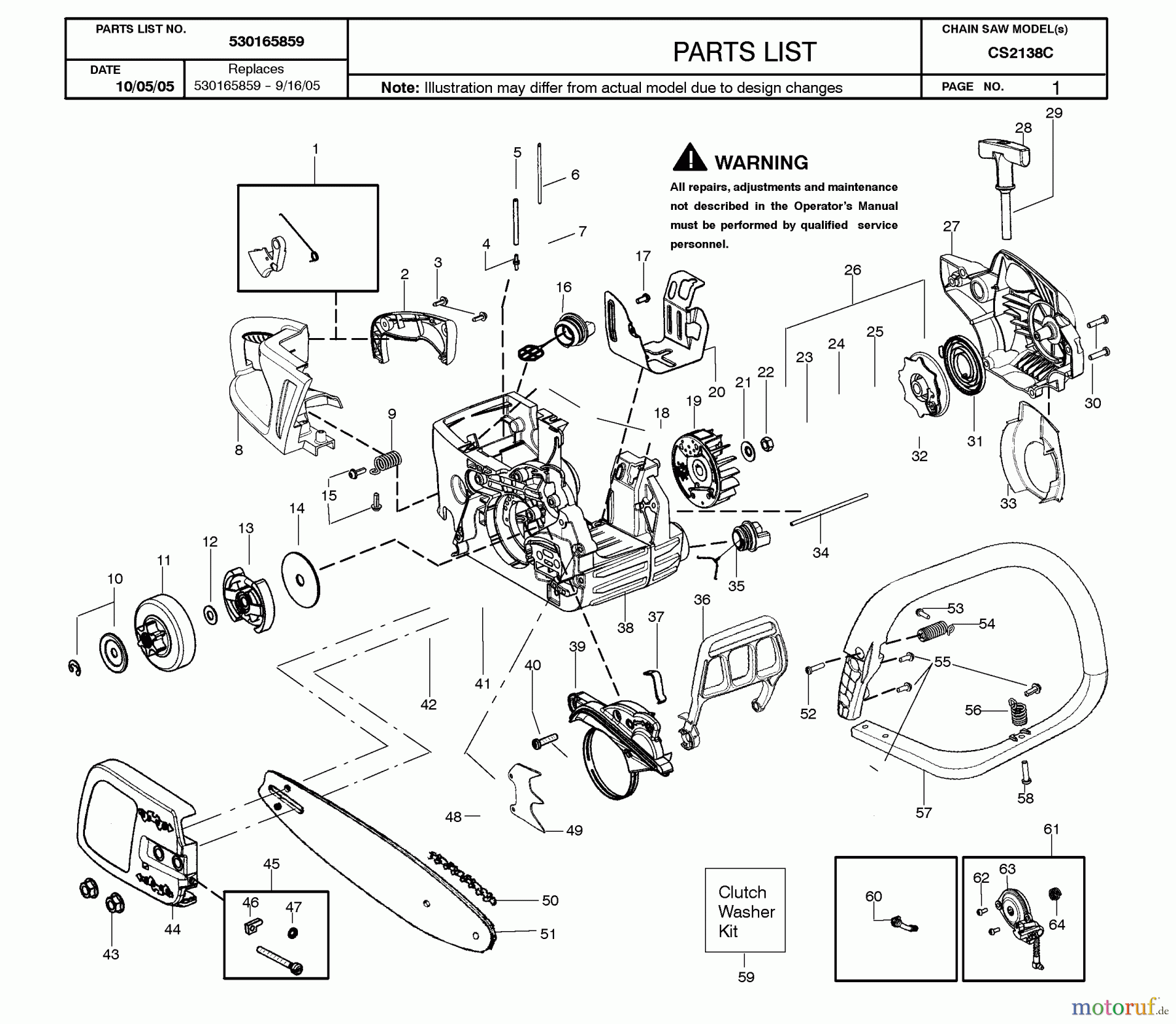 Jonsered Motorsägen CS2138 C - Jonsered Chainsaw (2006-01) CRANKCASE