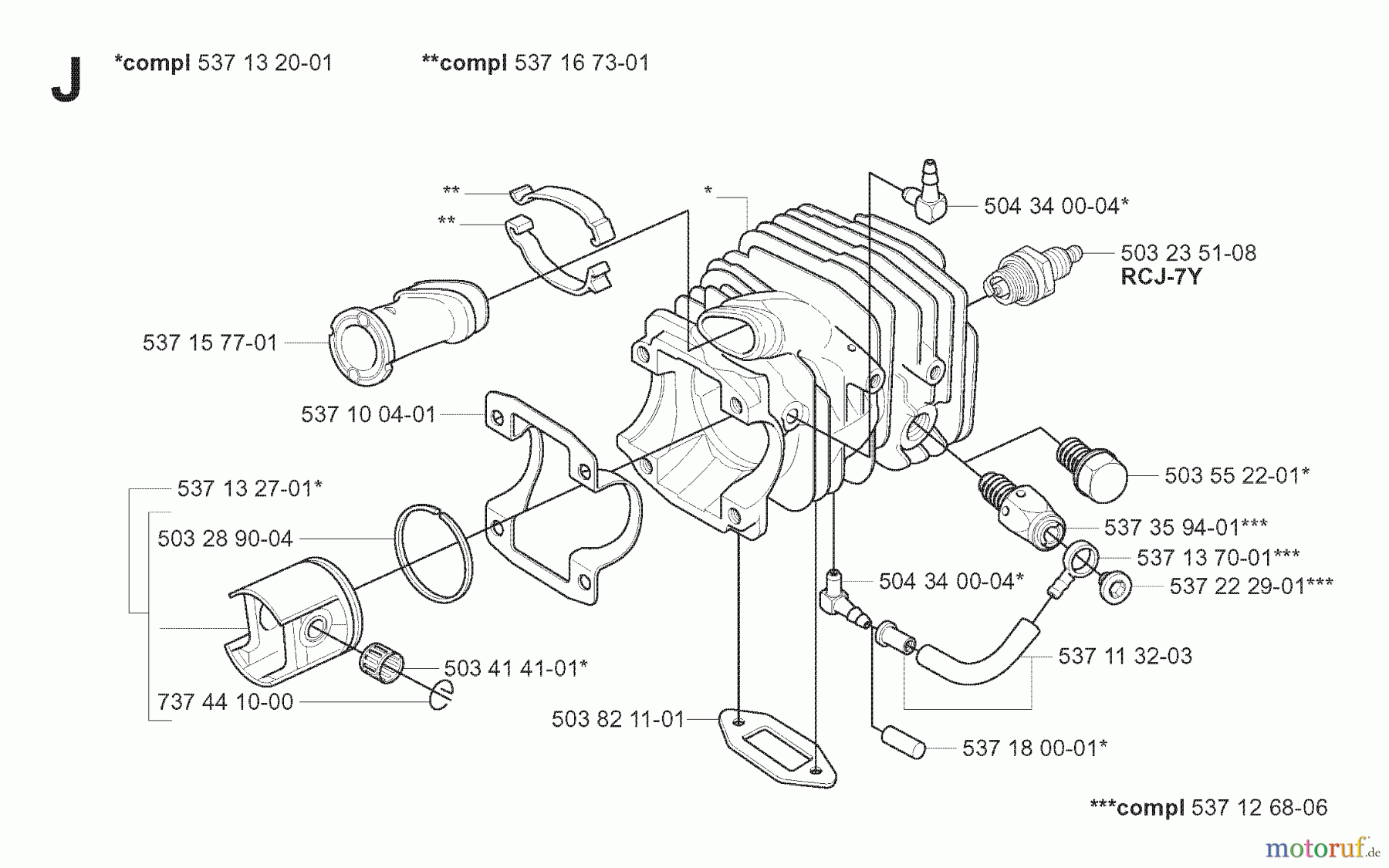 Jonsered Motorsägen CS2139 T - Jonsered Chainsaw (2008-02) CYLINDER PISTON