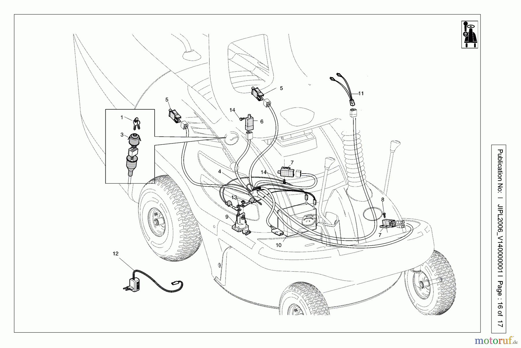 Jonsered Rasen und Garten Traktoren LR2107C (953876582) - Jonsered Lawn & Garden Tractor (2006-05) ELECTRICAL