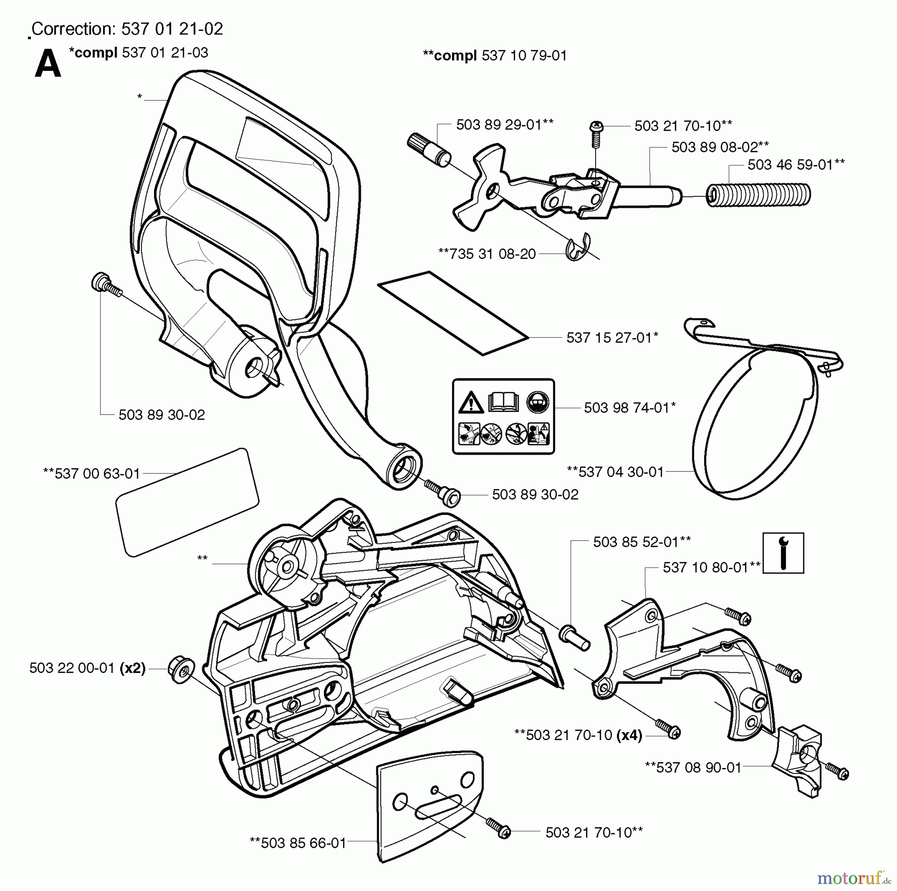  Jonsered Motorsägen CS2150 - Jonsered Chainsaw (2003-01) CHAIN BRAKE CLUTCH COVER