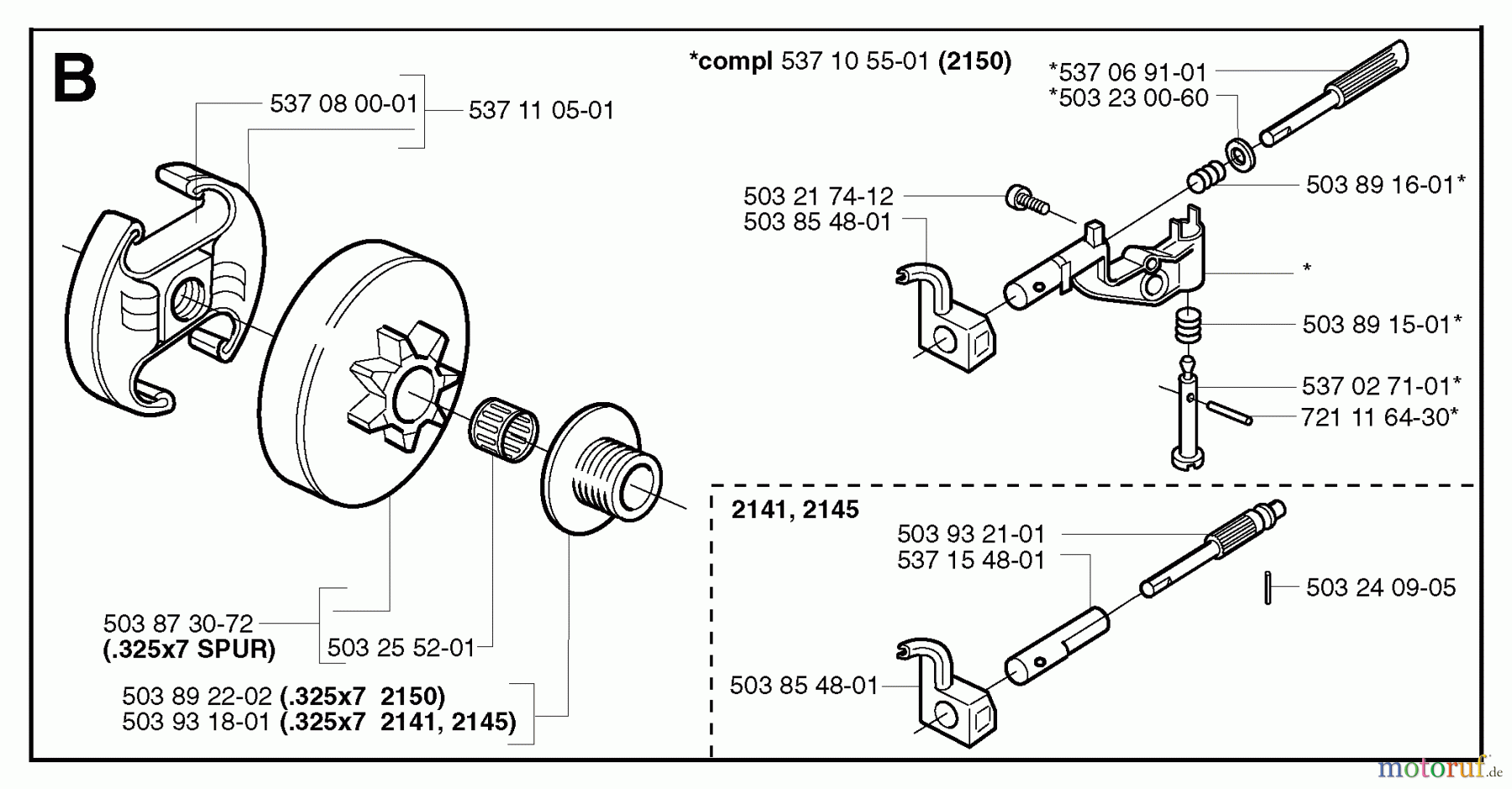 Jonsered Motorsägen CS2150 - Jonsered Chainsaw (2003-01) CLUTCH OIL PUMP