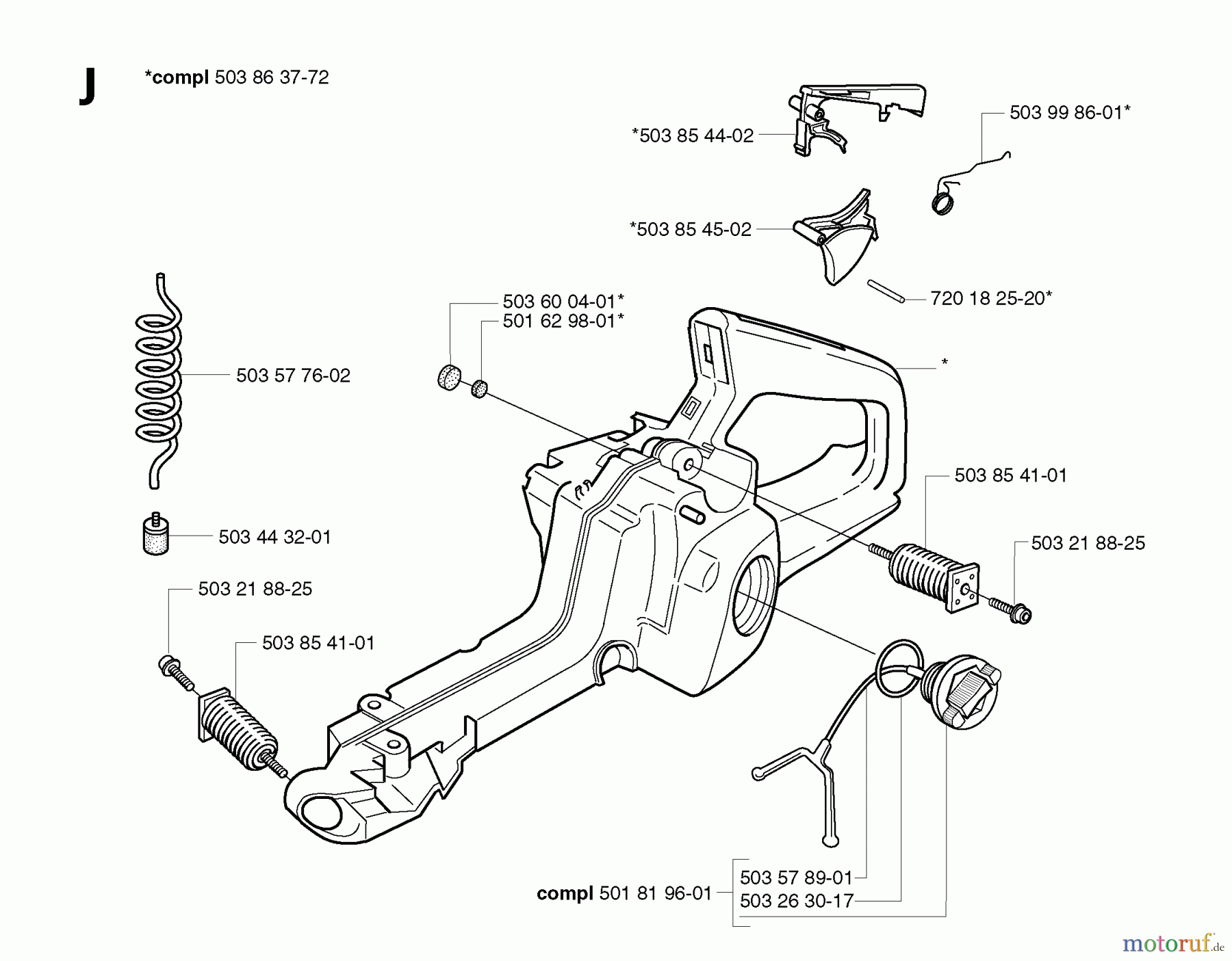 Jonsered Motorsägen CS2150 - Jonsered Chainsaw (2003-01) FUEL TANK