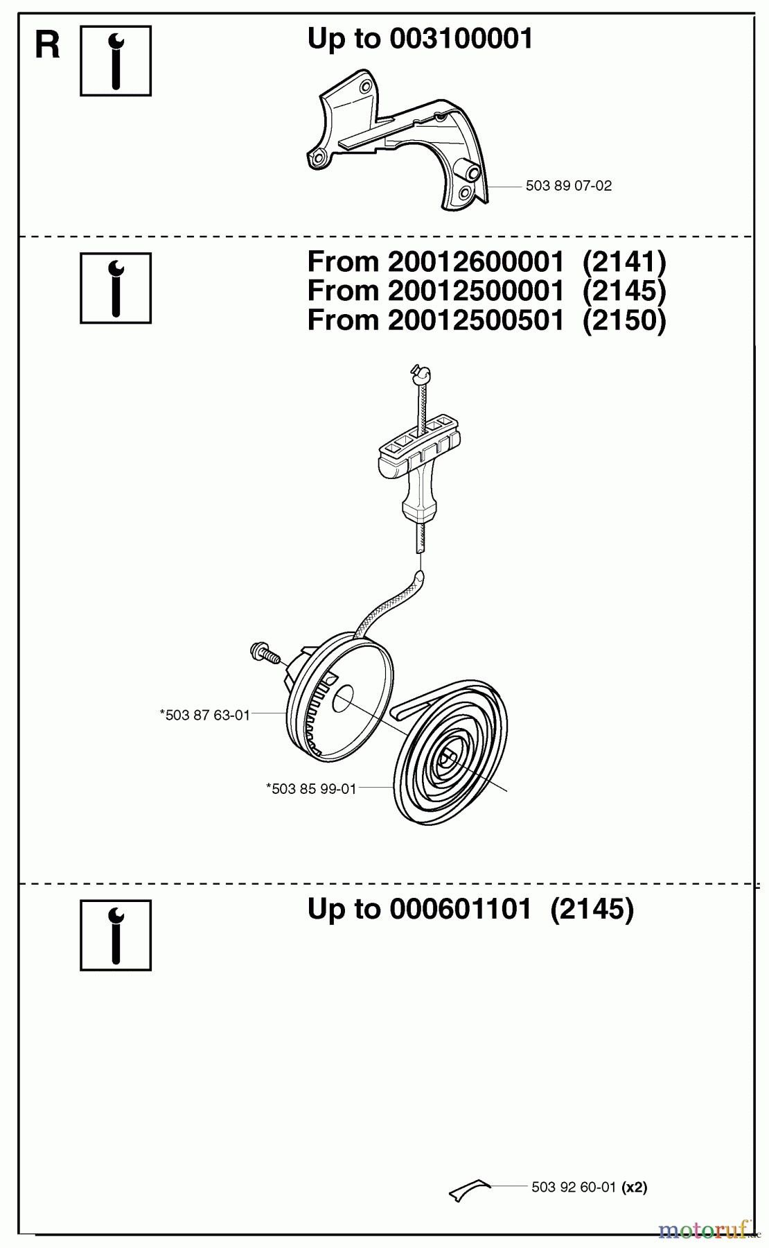 Jonsered Motorsägen CS2145 - Jonsered Chainsaw (2003-01) SERVICE UPDATES #1
