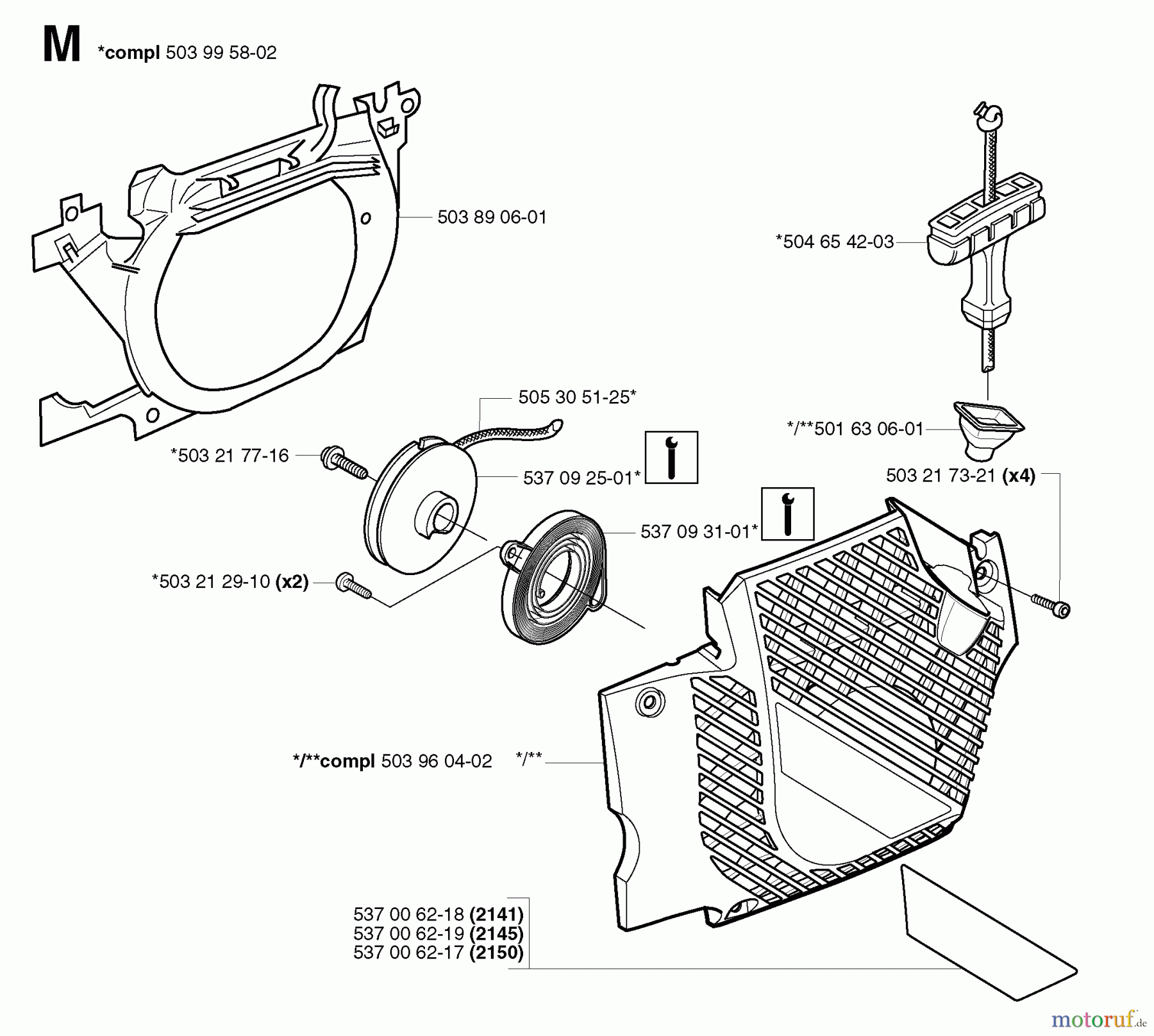  Jonsered Motorsägen CS2145 - Jonsered Chainsaw (2003-01) STARTER