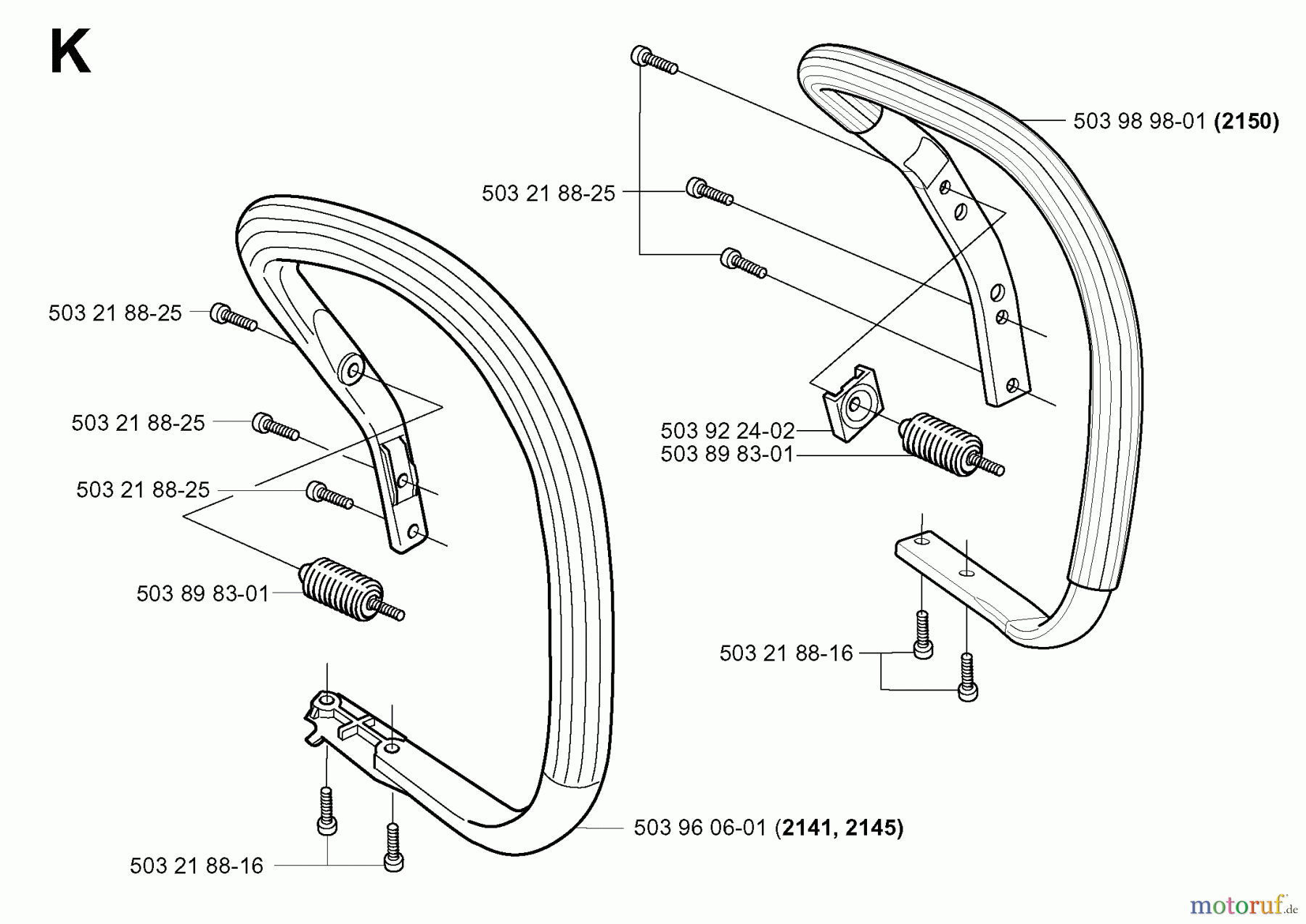 Jonsered Motorsägen CS2150 EPA - Jonsered Chainsaw (2004-03) HANDLE