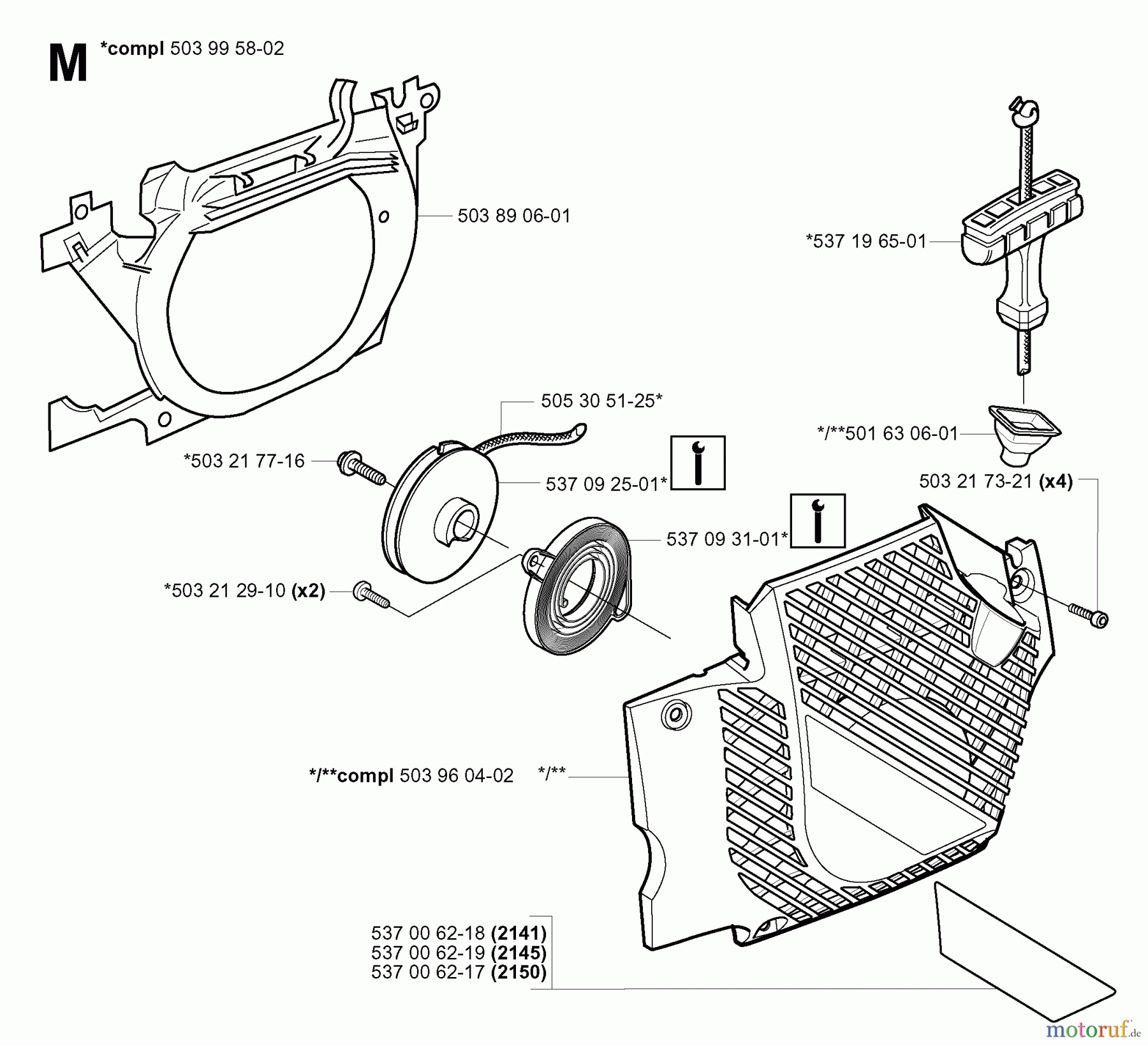 Jonsered Motorsägen CS2150 EPA - Jonsered Chainsaw (2004-03) STARTER