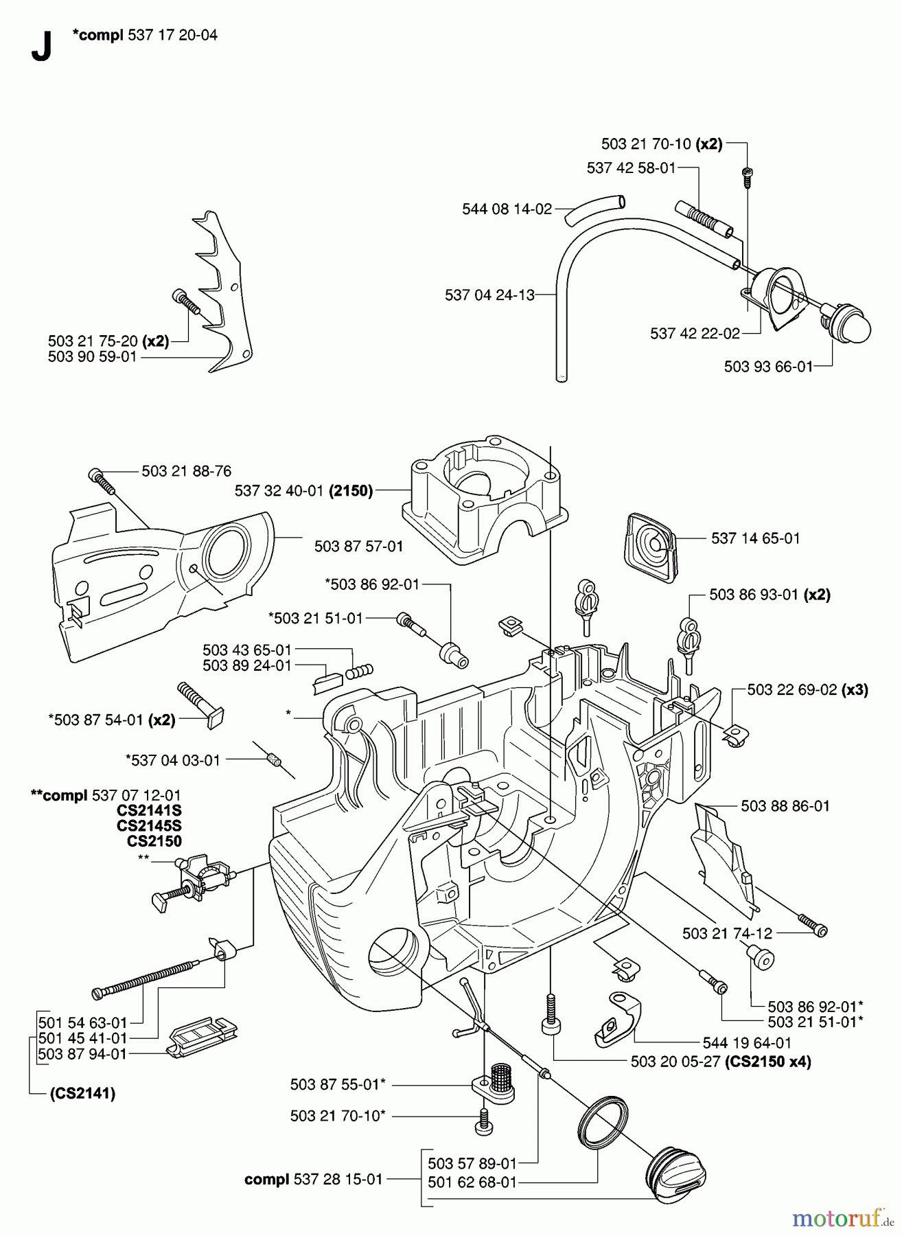 Jonsered Motorsägen CS2145 - Jonsered Chainsaw (2007-01) CRANKCASE