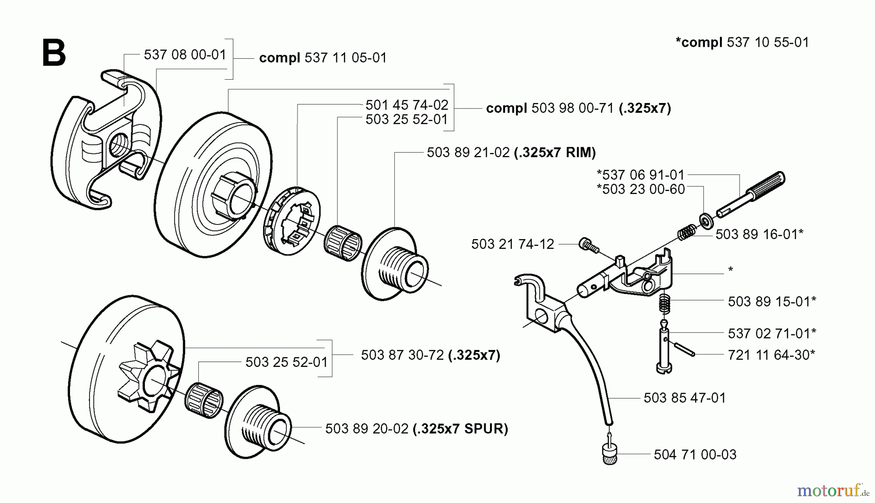 Jonsered Motorsägen CS2147 - Jonsered Chainsaw (2003-08) CLUTCH OIL PUMP