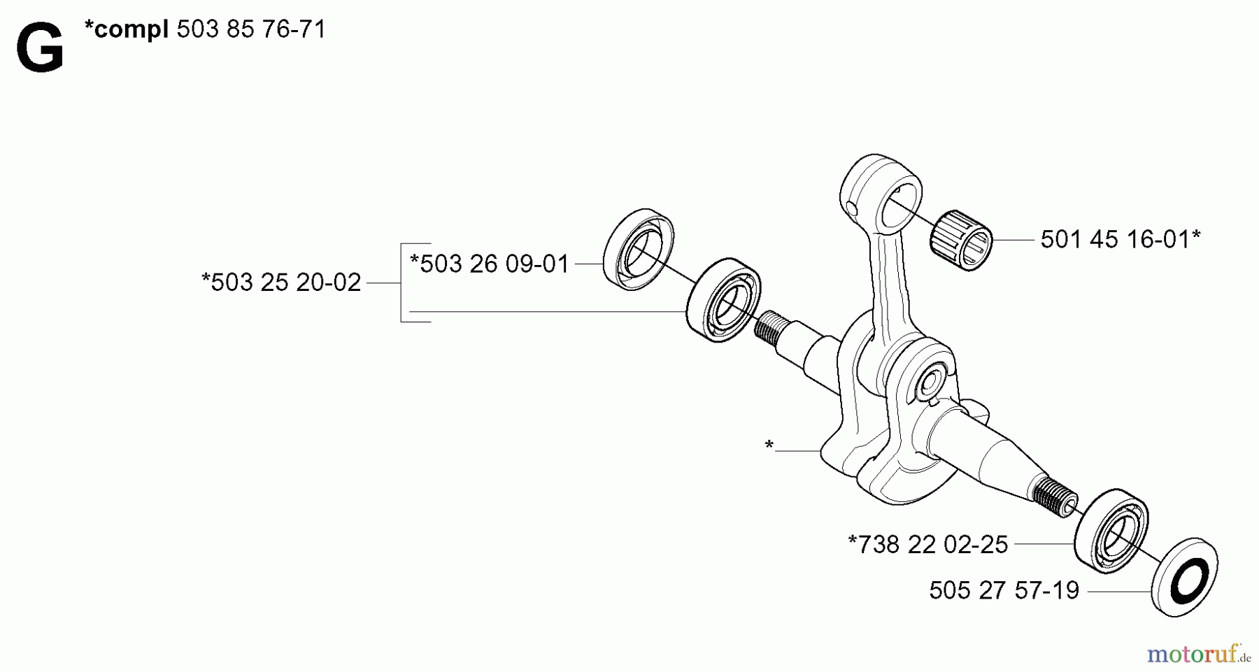  Jonsered Motorsägen CS2152 EPA I - Jonsered Chainsaw (2003-08) CRANKSHAFT