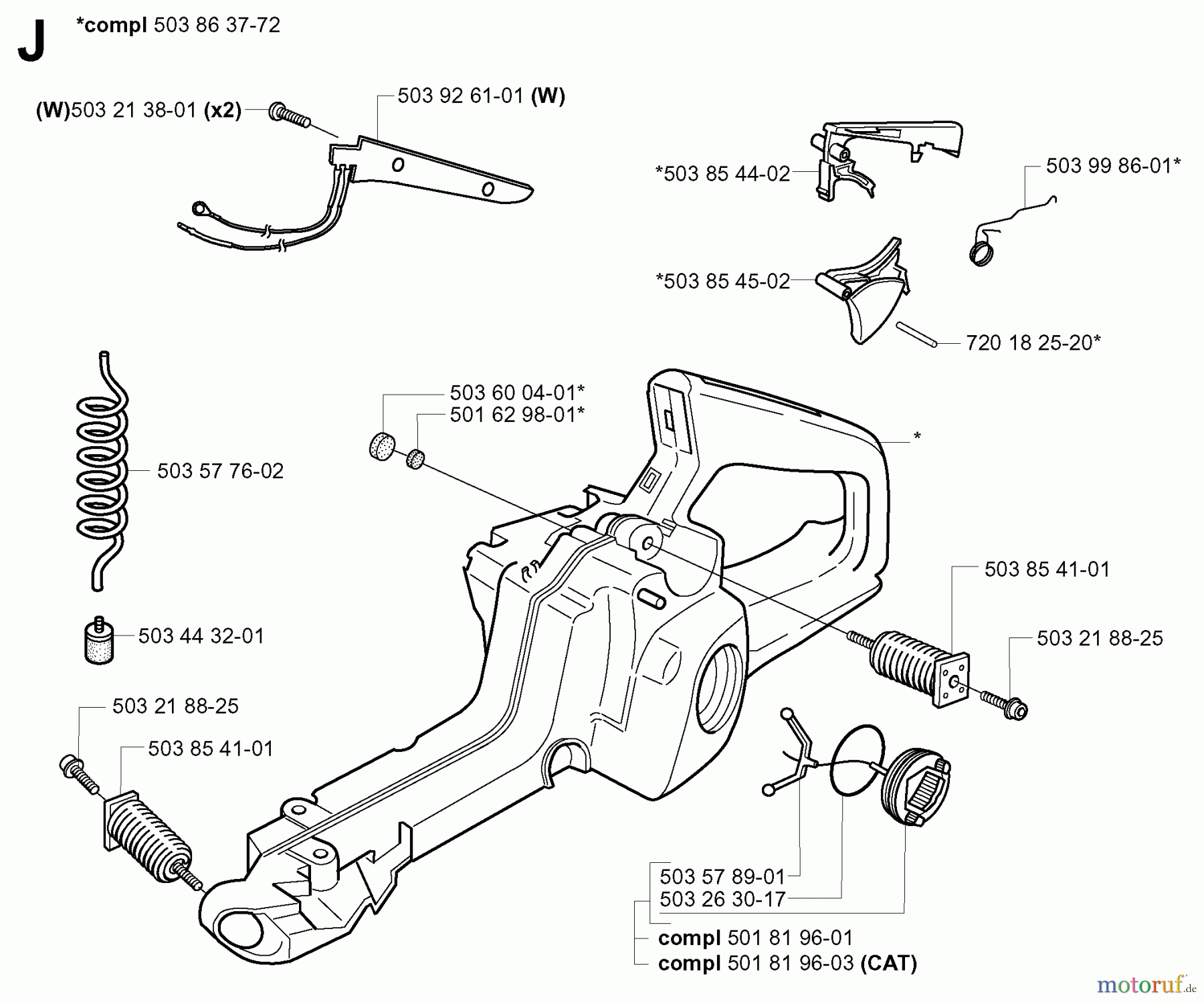 Jonsered Motorsägen CS2152 EPA I - Jonsered Chainsaw (2003-08) FUEL TANK