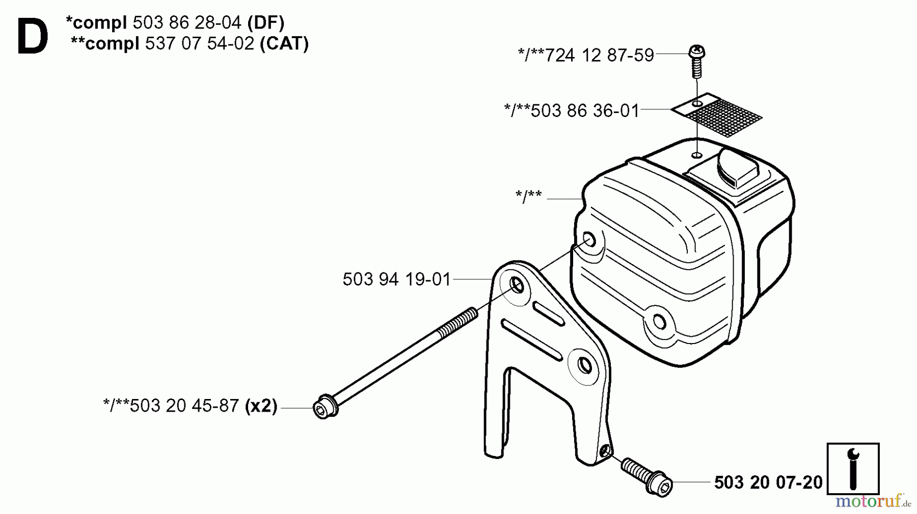  Jonsered Motorsägen CS2147 - Jonsered Chainsaw (2003-08) MUFFLER