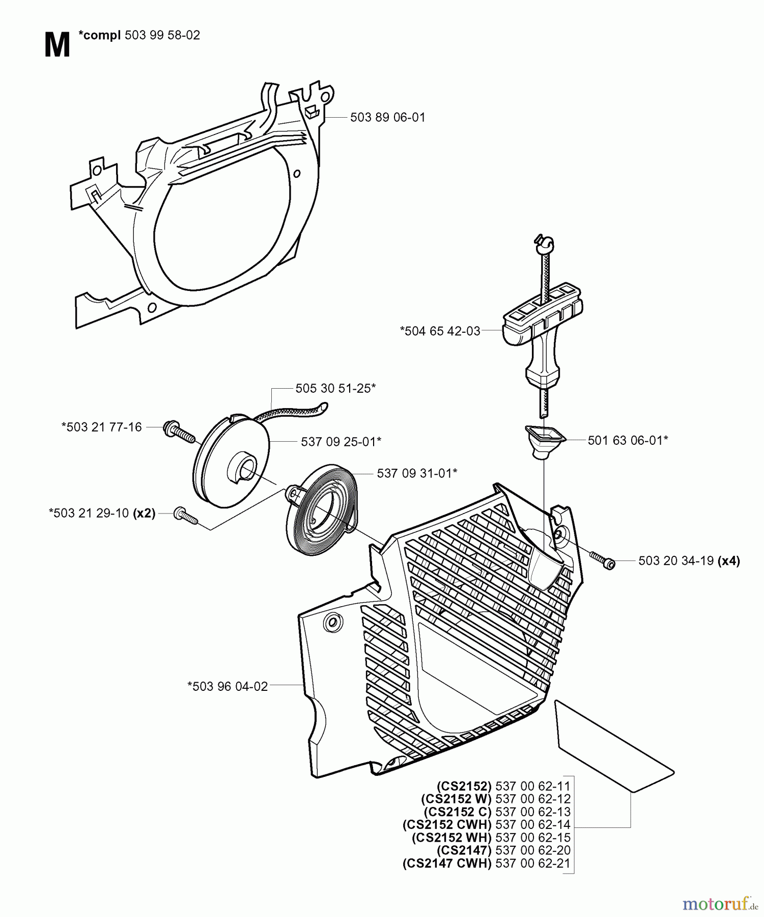 Jonsered Motorsägen CS2152 EPA I - Jonsered Chainsaw (2003-08) STARTER