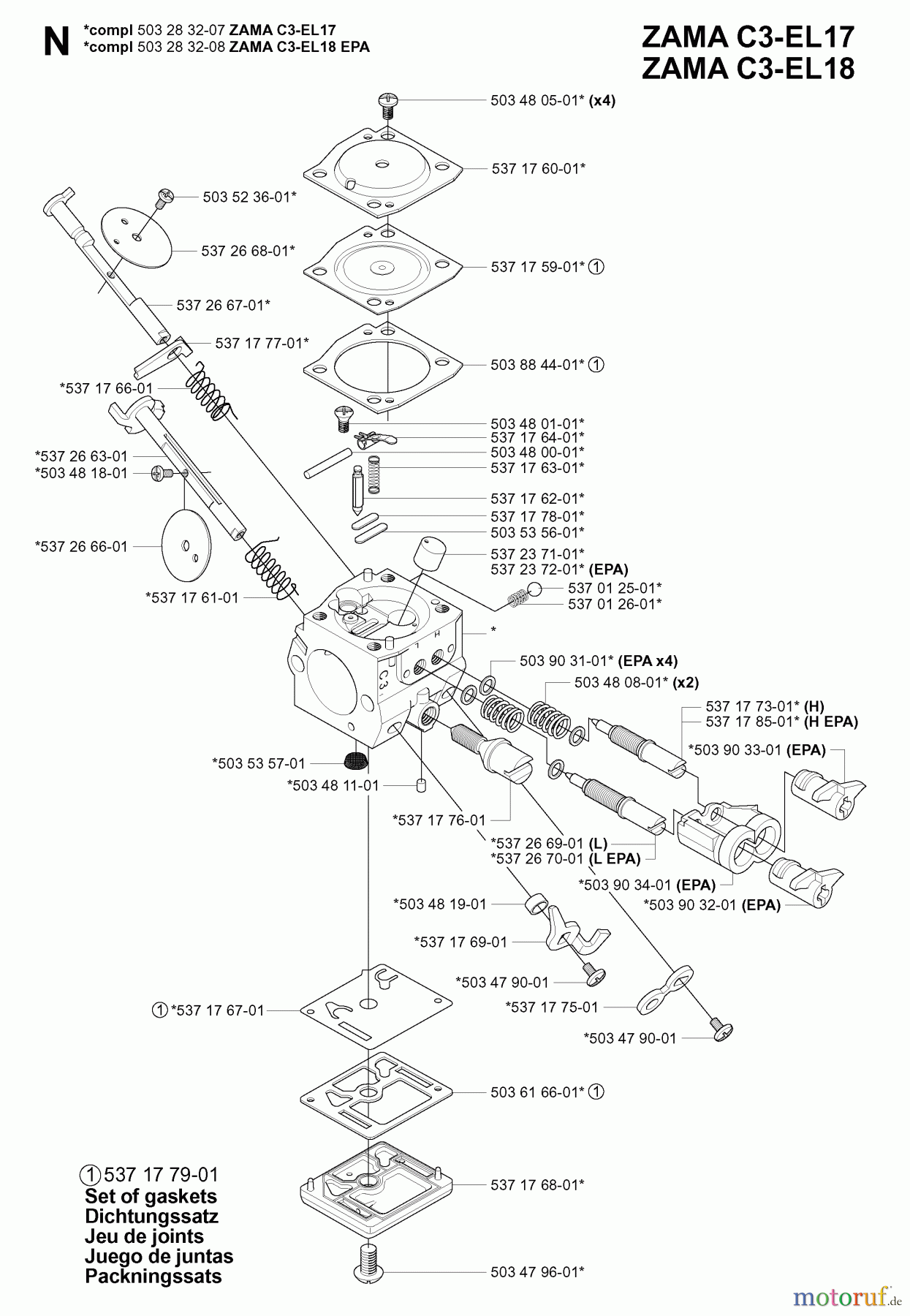  Jonsered Motorsägen CS2147 - Jonsered Chainsaw (2004-03) CARBURETOR DETAILS