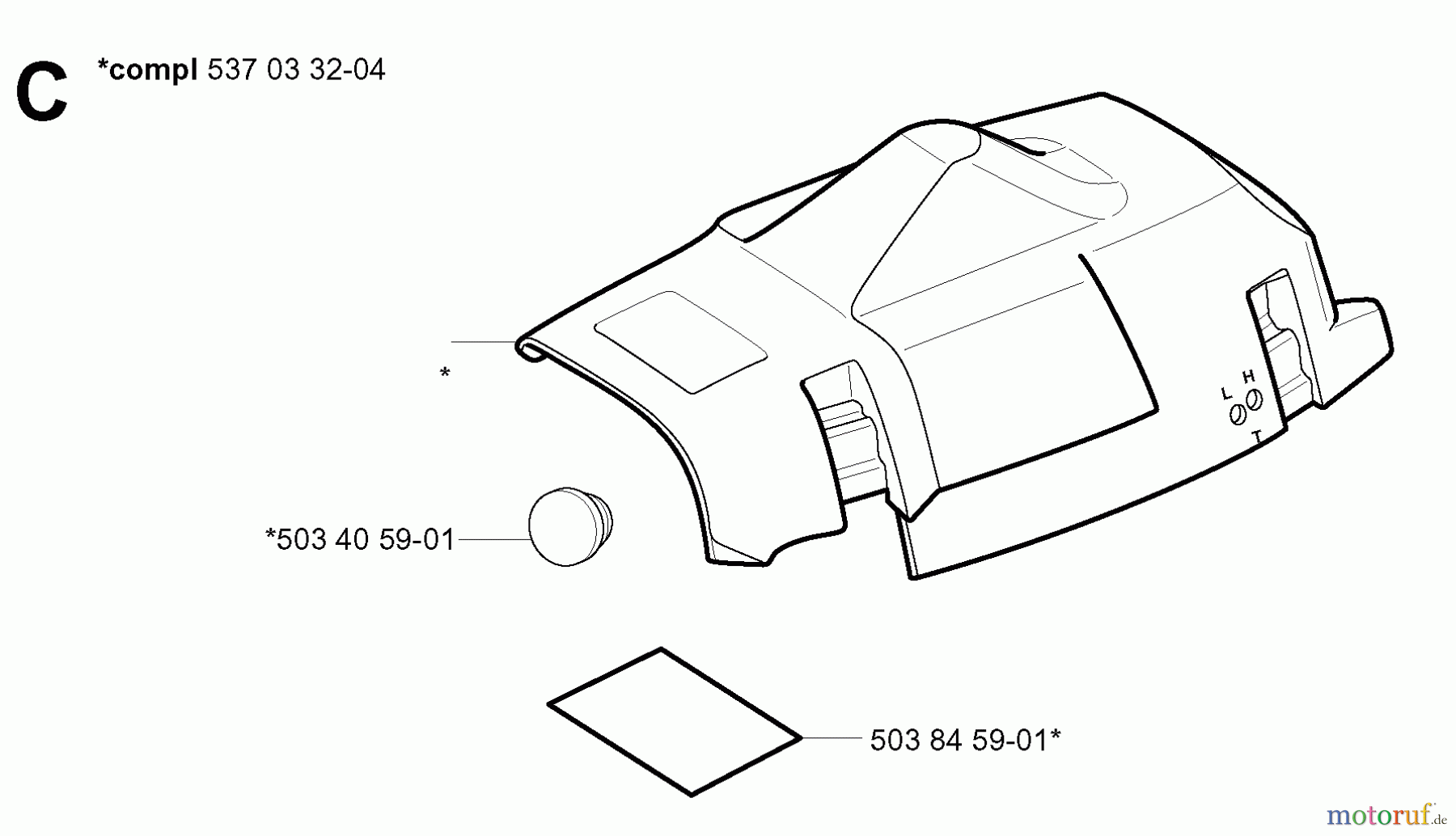 Jonsered Motorsägen CS2152 EPA - Jonsered Chainsaw (2004-03) CYLINDER COVER