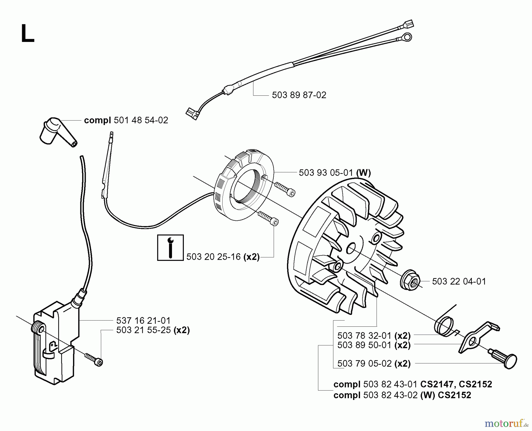  Jonsered Motorsägen CS2147 - Jonsered Chainsaw (2004-03) IGNITION SYSTEM