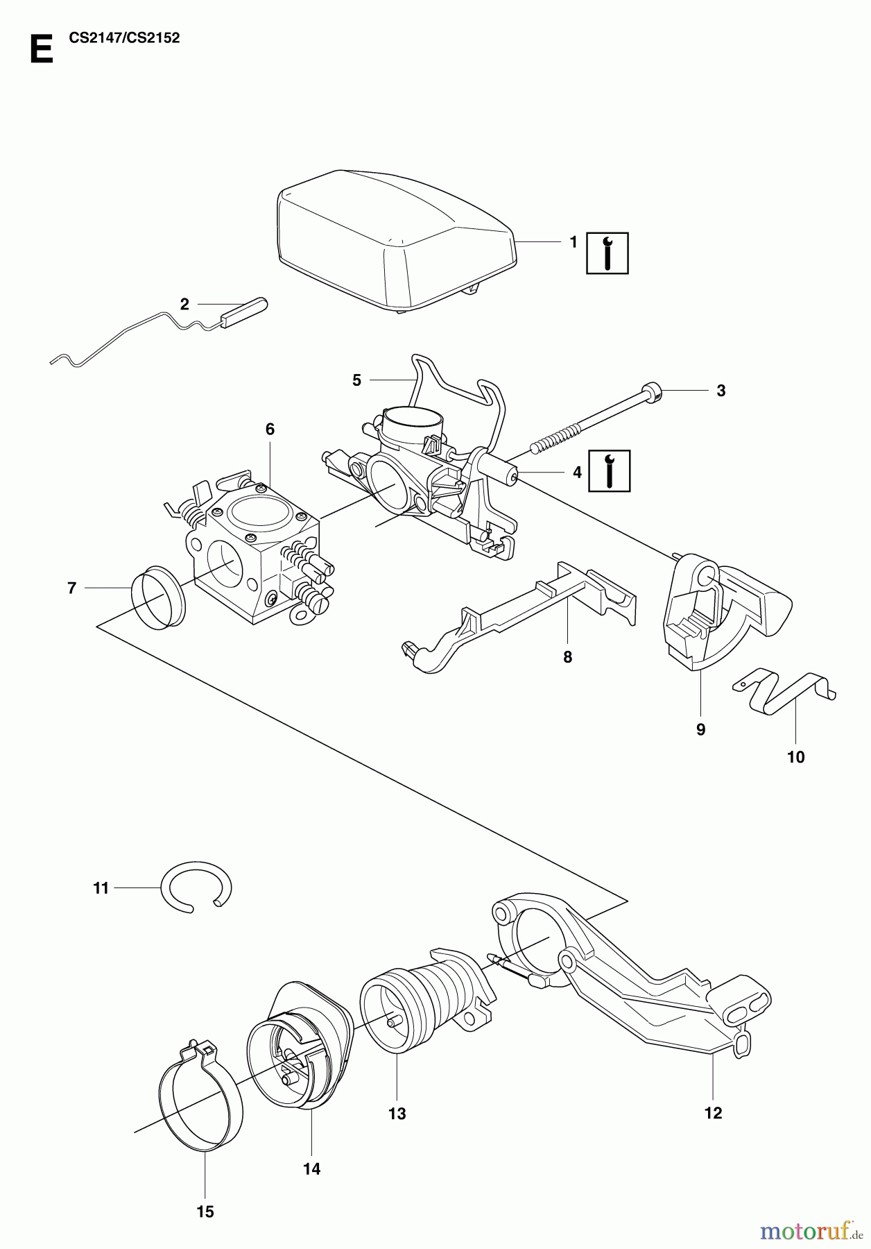 Jonsered Motorsägen CS2147 - Jonsered Chainsaw (2007-04) CARBURETOR AIR FILTER