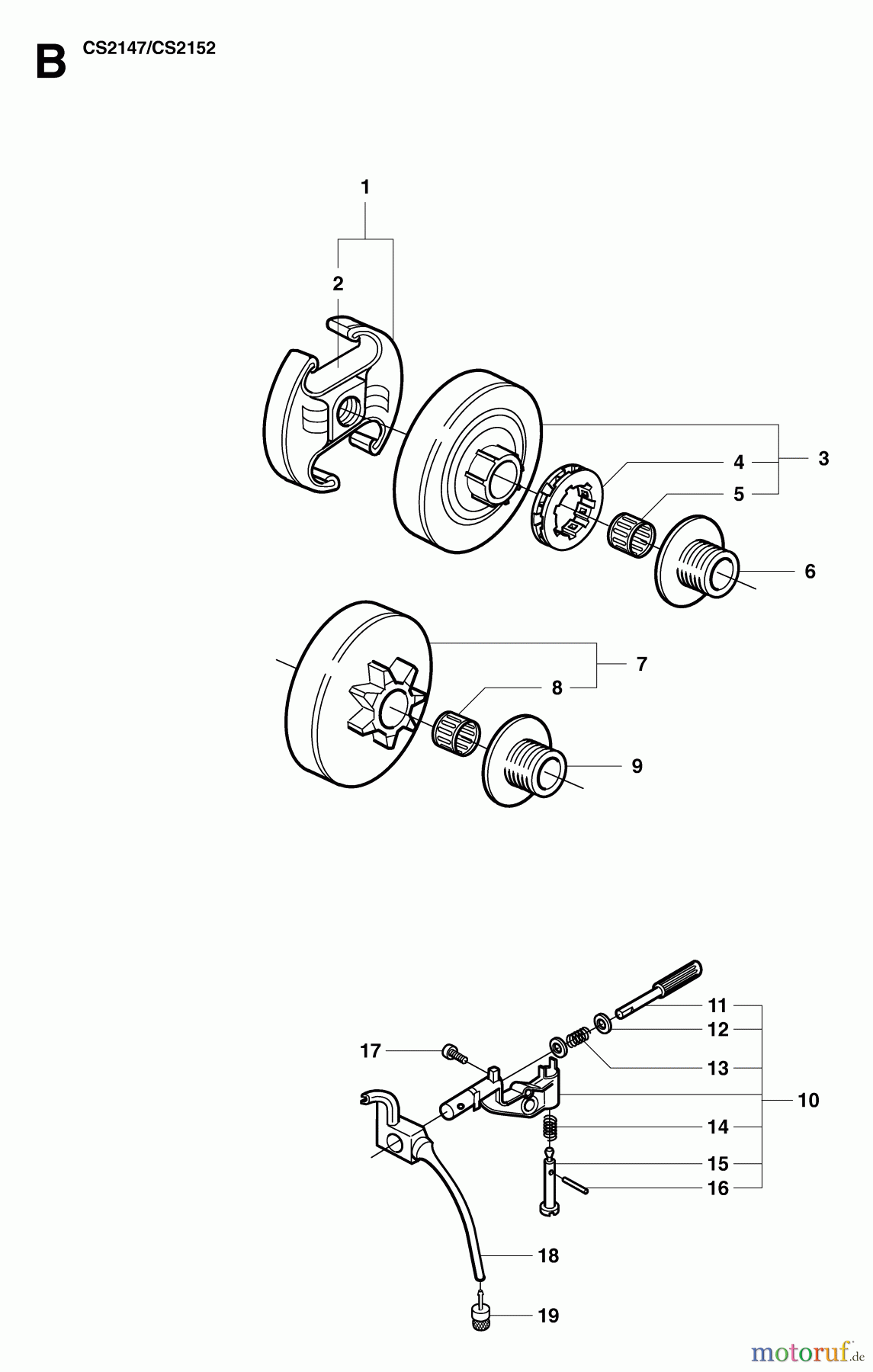  Jonsered Motorsägen CS2147 - Jonsered Chainsaw (2007-04) CLUTCH OIL PUMP