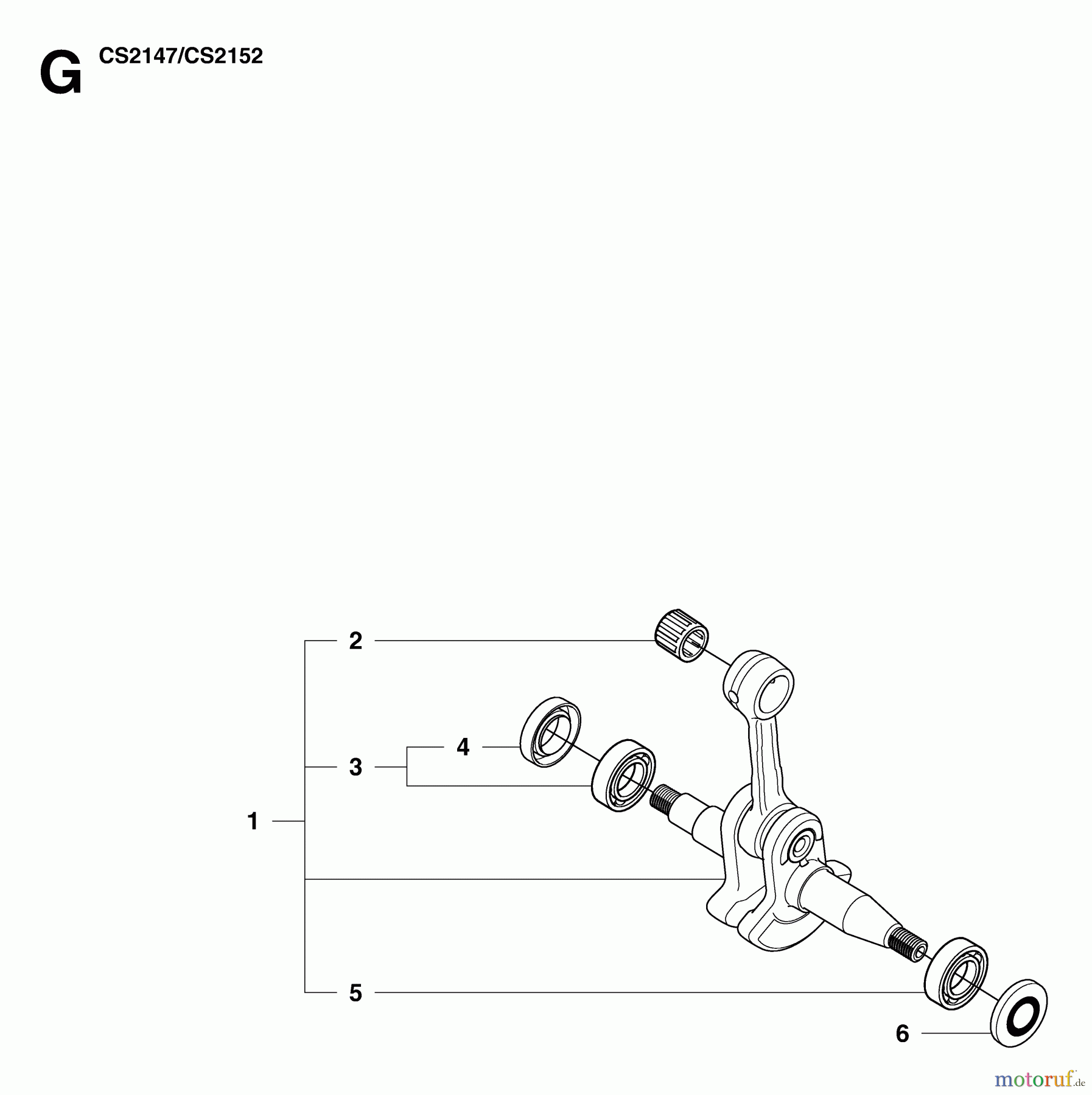 Jonsered Motorsägen CS2152 - Jonsered Chainsaw (2007-04) CRANKSHAFT