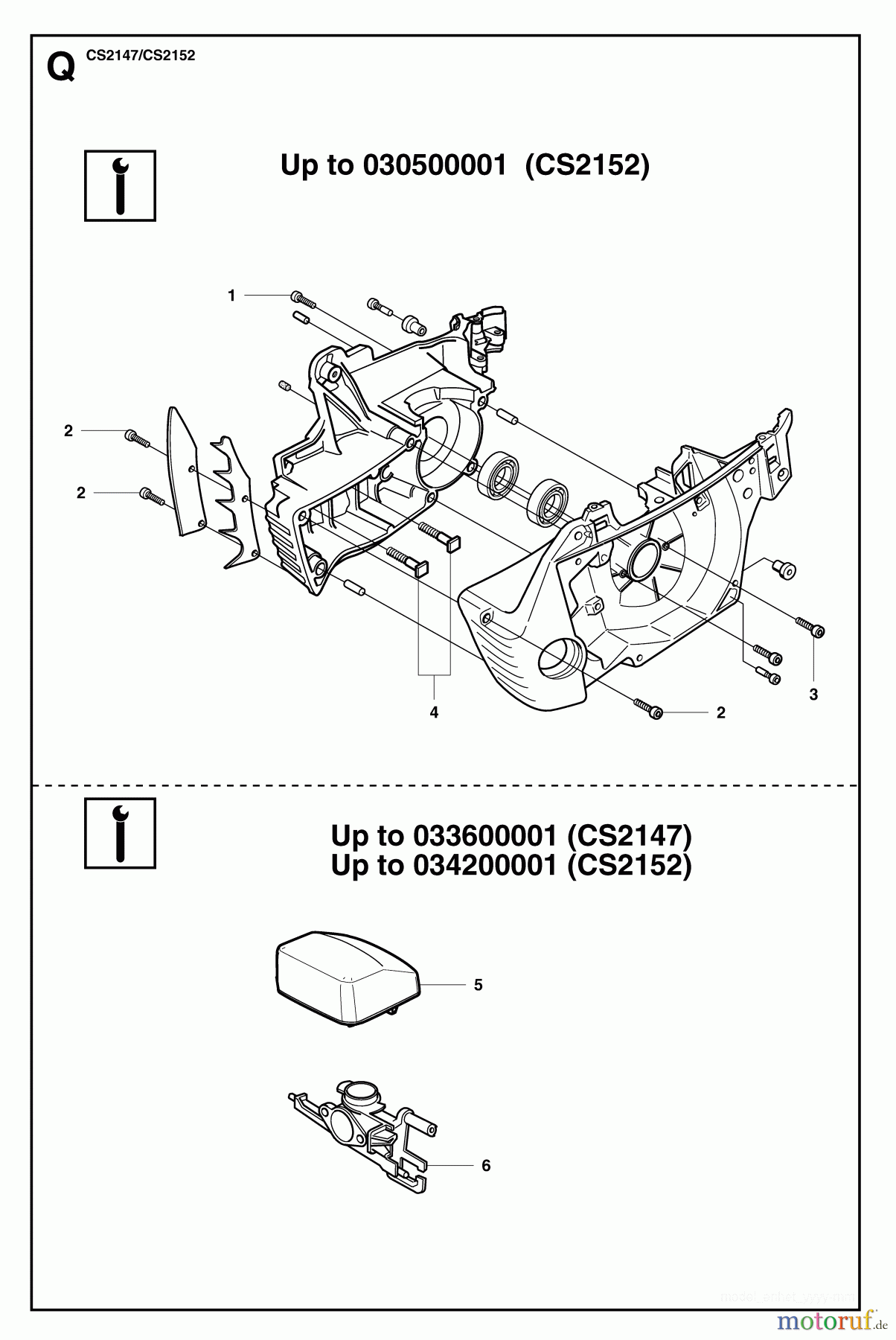  Jonsered Motorsägen CS2147 - Jonsered Chainsaw (2007-04) SERVICE UPDATES