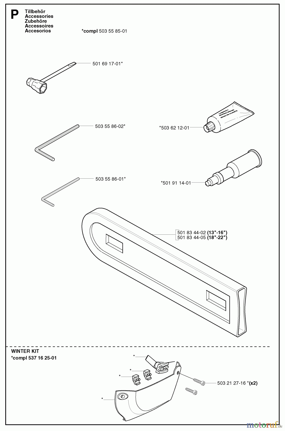Jonsered Motorsägen CS2152 - Jonsered Chainsaw (2002-09) ACCESSORIES
