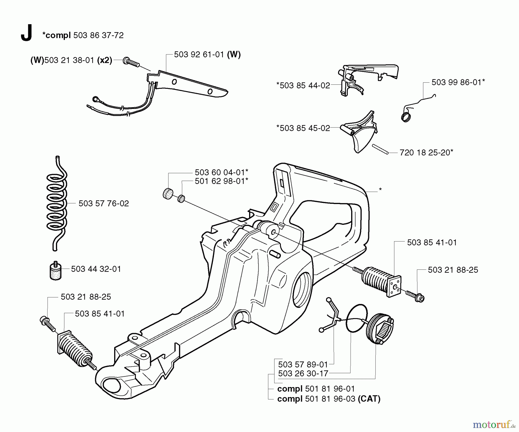 Jonsered Motorsägen CS2152 - Jonsered Chainsaw (2002-09) FUEL TANK
