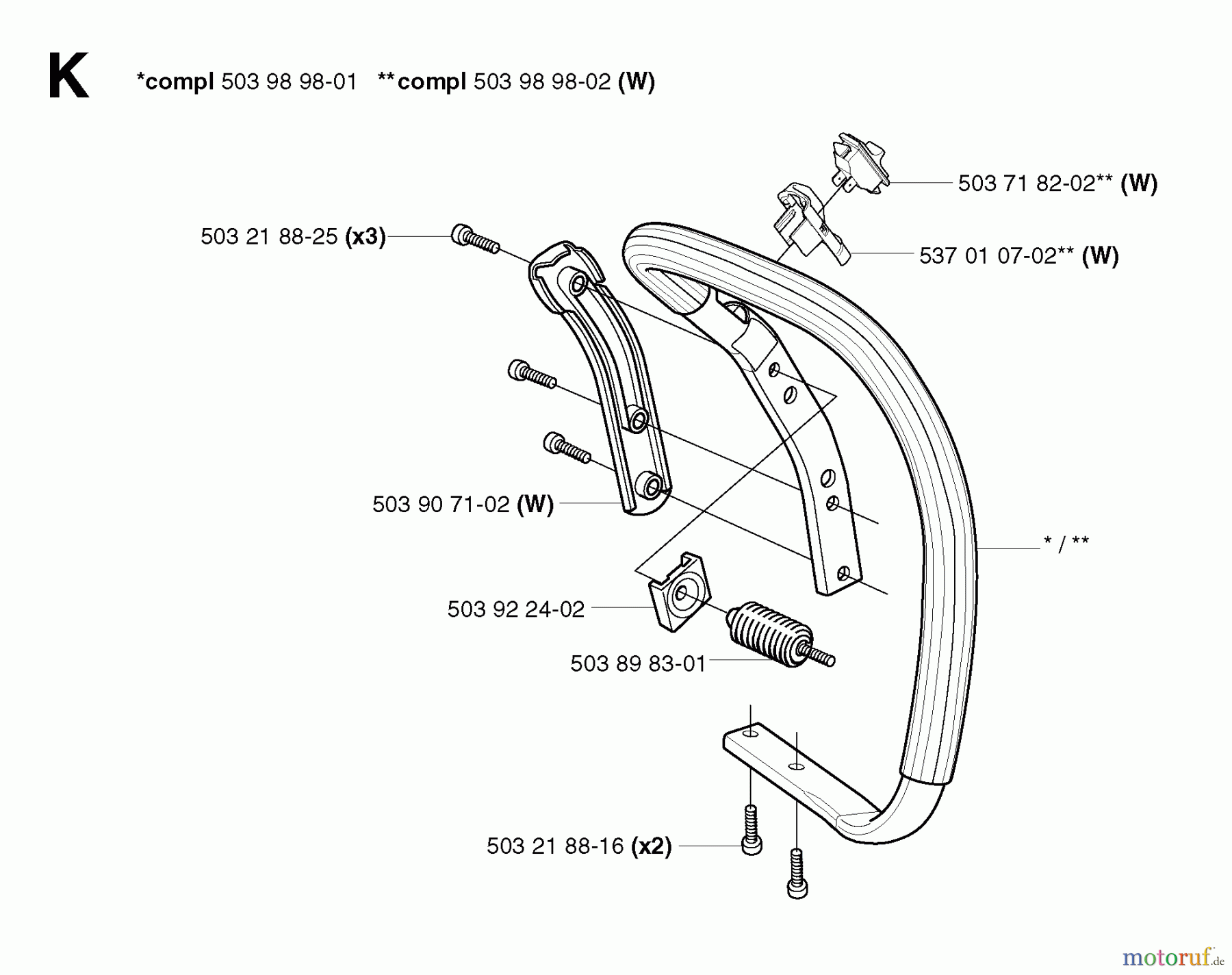 Jonsered Motorsägen CS2152 - Jonsered Chainsaw (2002-09) HANDLE