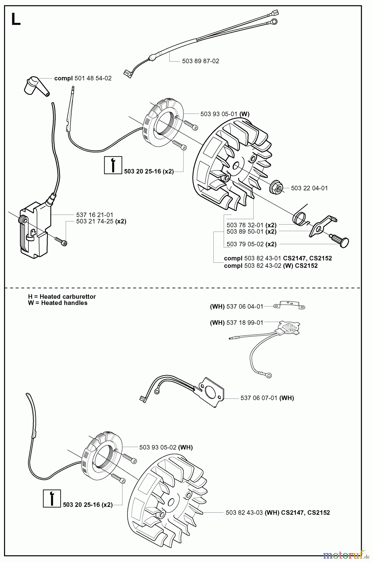 Jonsered Motorsägen CS2152 EPA I - Jonsered Chainsaw (2003-08) CYLINDER COVER