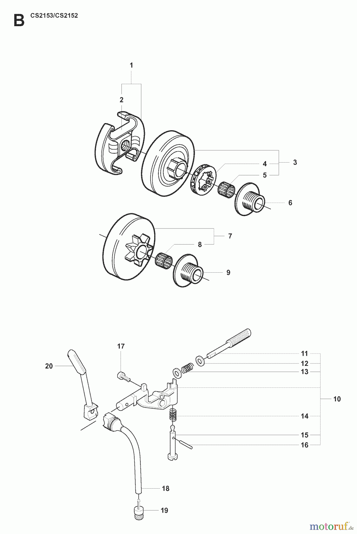  Jonsered Motorsägen CS2153 - Jonsered Chainsaw (2007-08) CLUTCH OIL PUMP