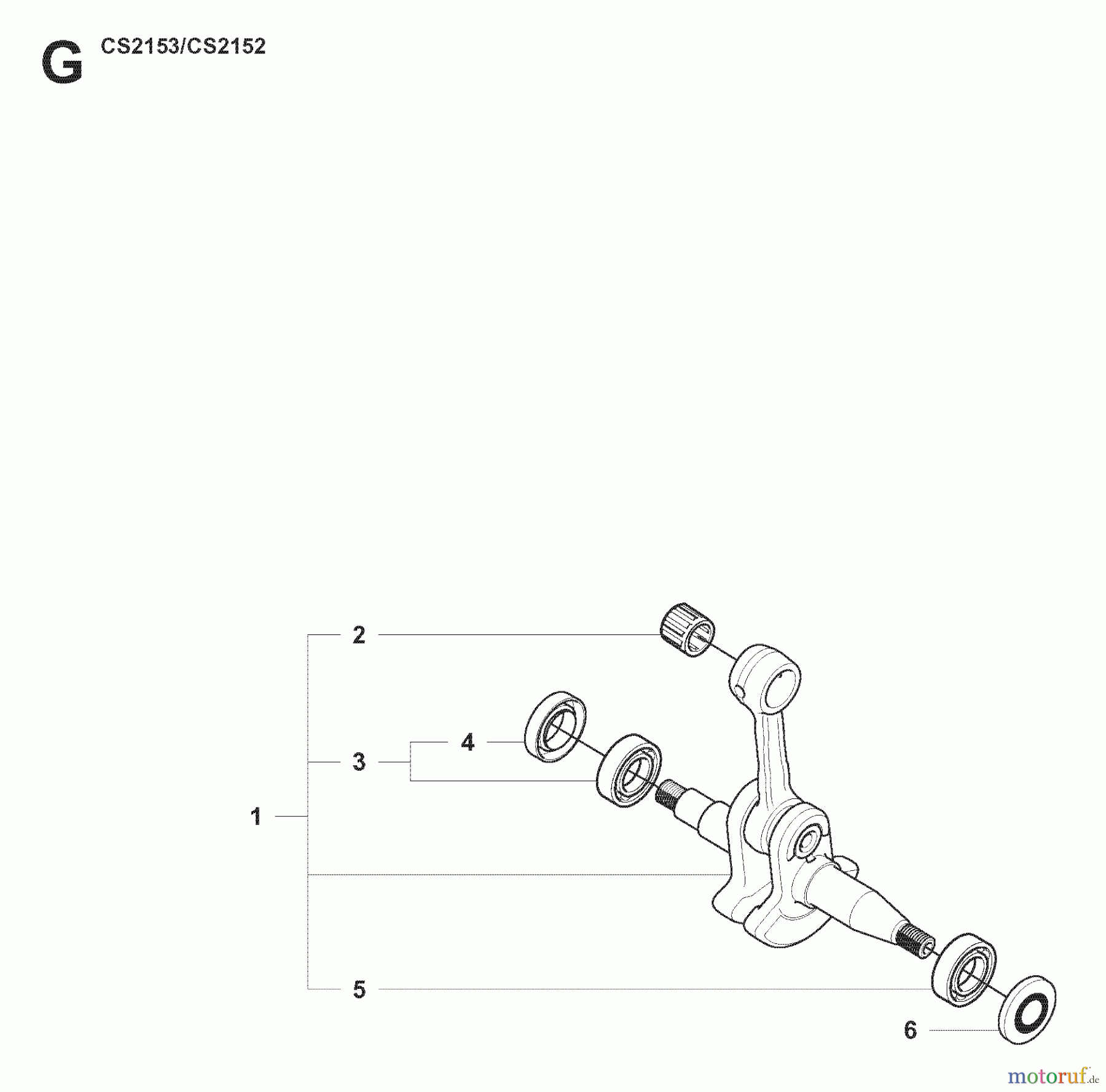  Jonsered Motorsägen CS2153 - Jonsered Chainsaw (2007-08) CRANKSHAFT