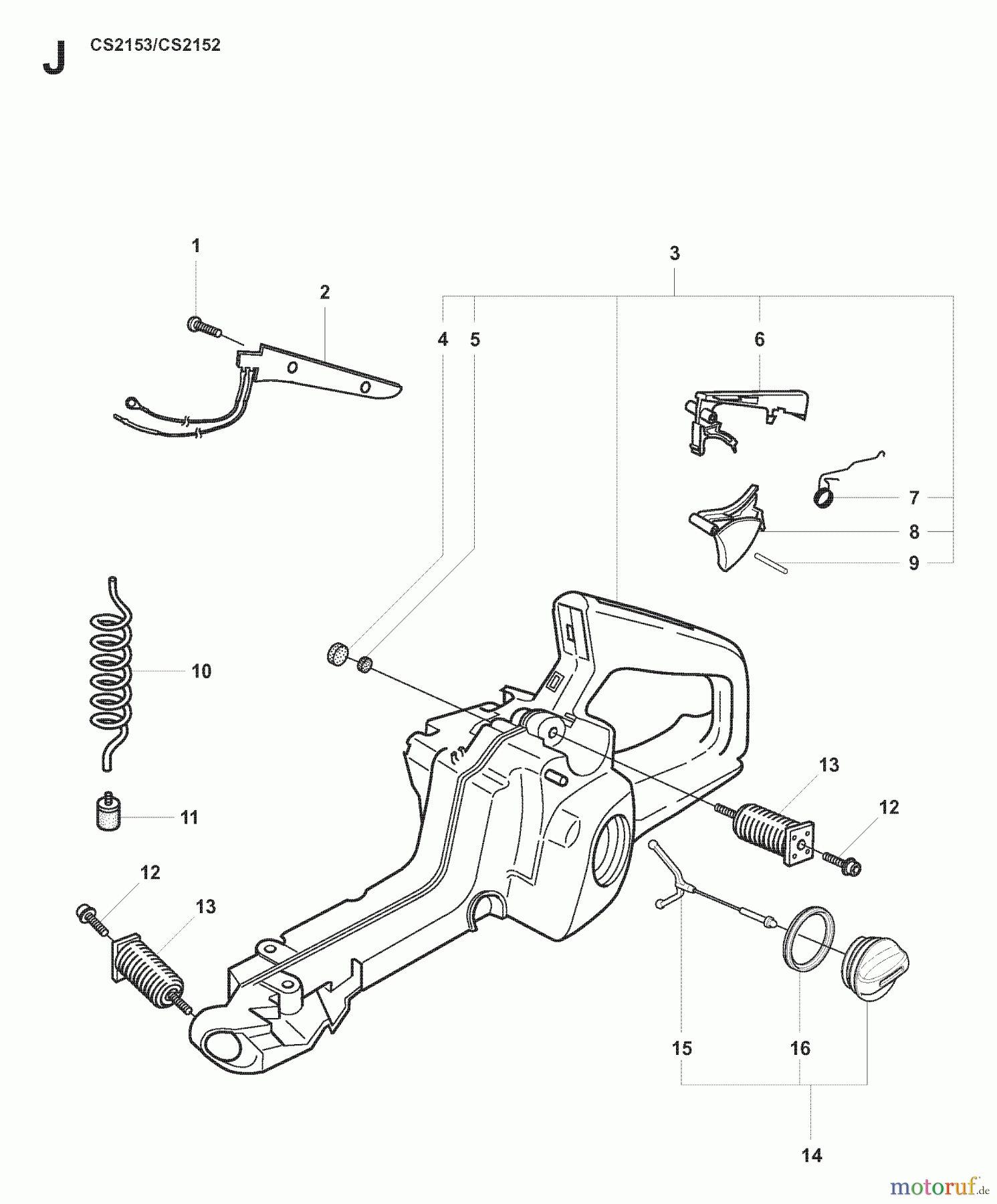 Jonsered Motorsägen CS2153 - Jonsered Chainsaw (2007-08) FUEL TANK