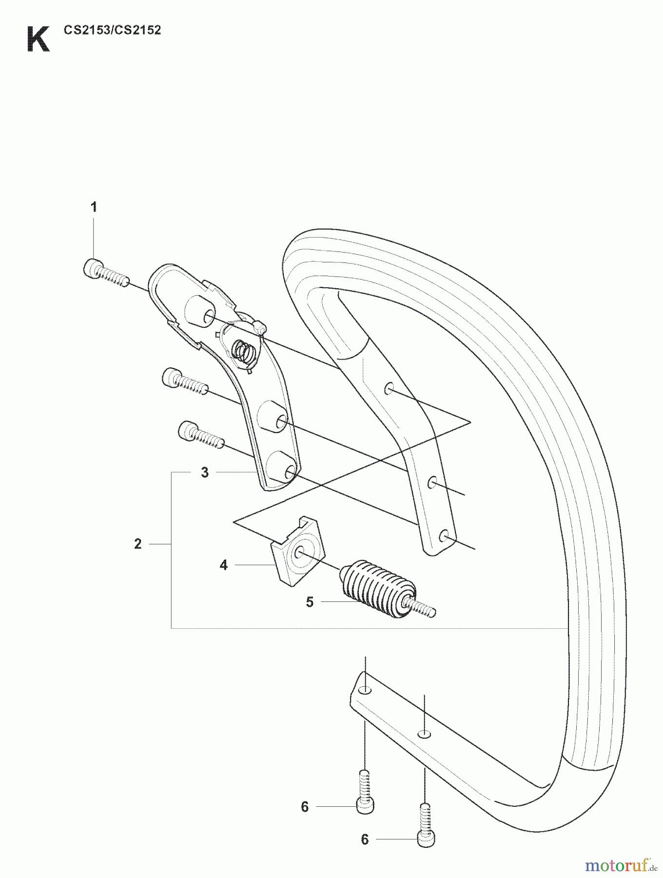 Jonsered Motorsägen CS2153 - Jonsered Chainsaw (2007-08) HANDLE