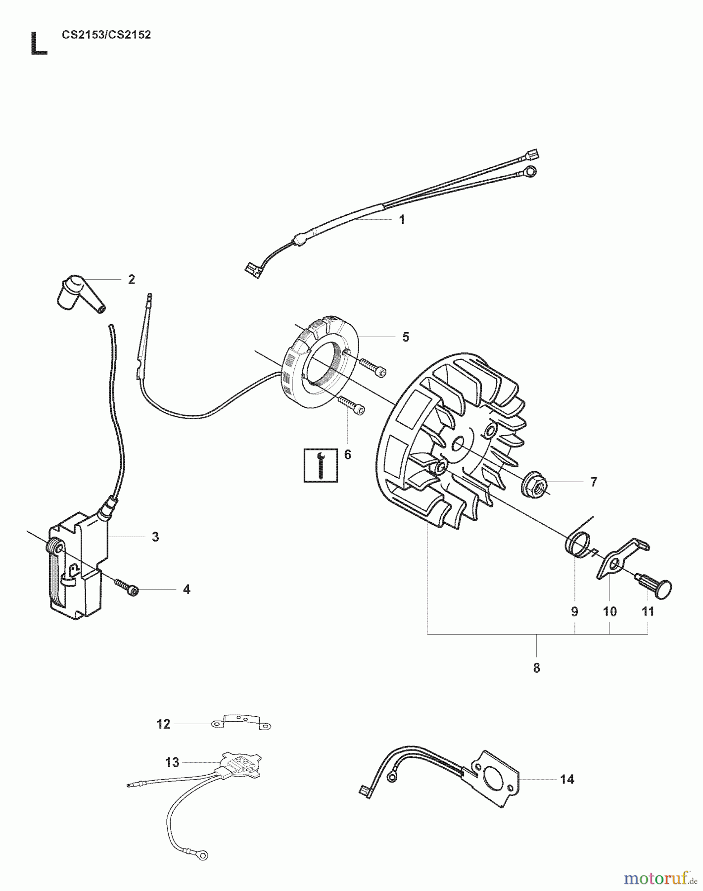 Jonsered Motorsägen CS2153 - Jonsered Chainsaw (2007-08) IGNITION SYSTEM