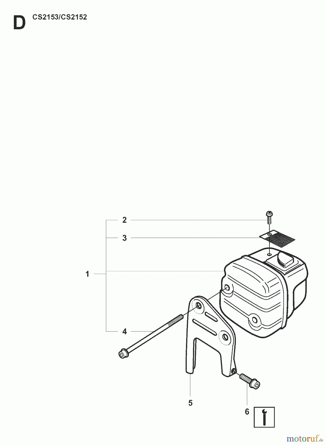 Jonsered Motorsägen CS2153 - Jonsered Chainsaw (2007-08) MUFFLER