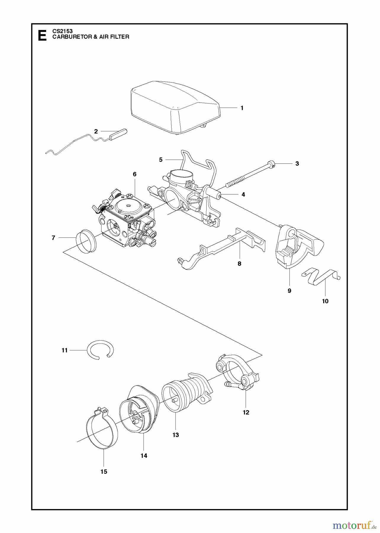 Jonsered Motorsägen CS2153 - Jonsered Chainsaw (2011-05) CARBURETOR AIR FILTER