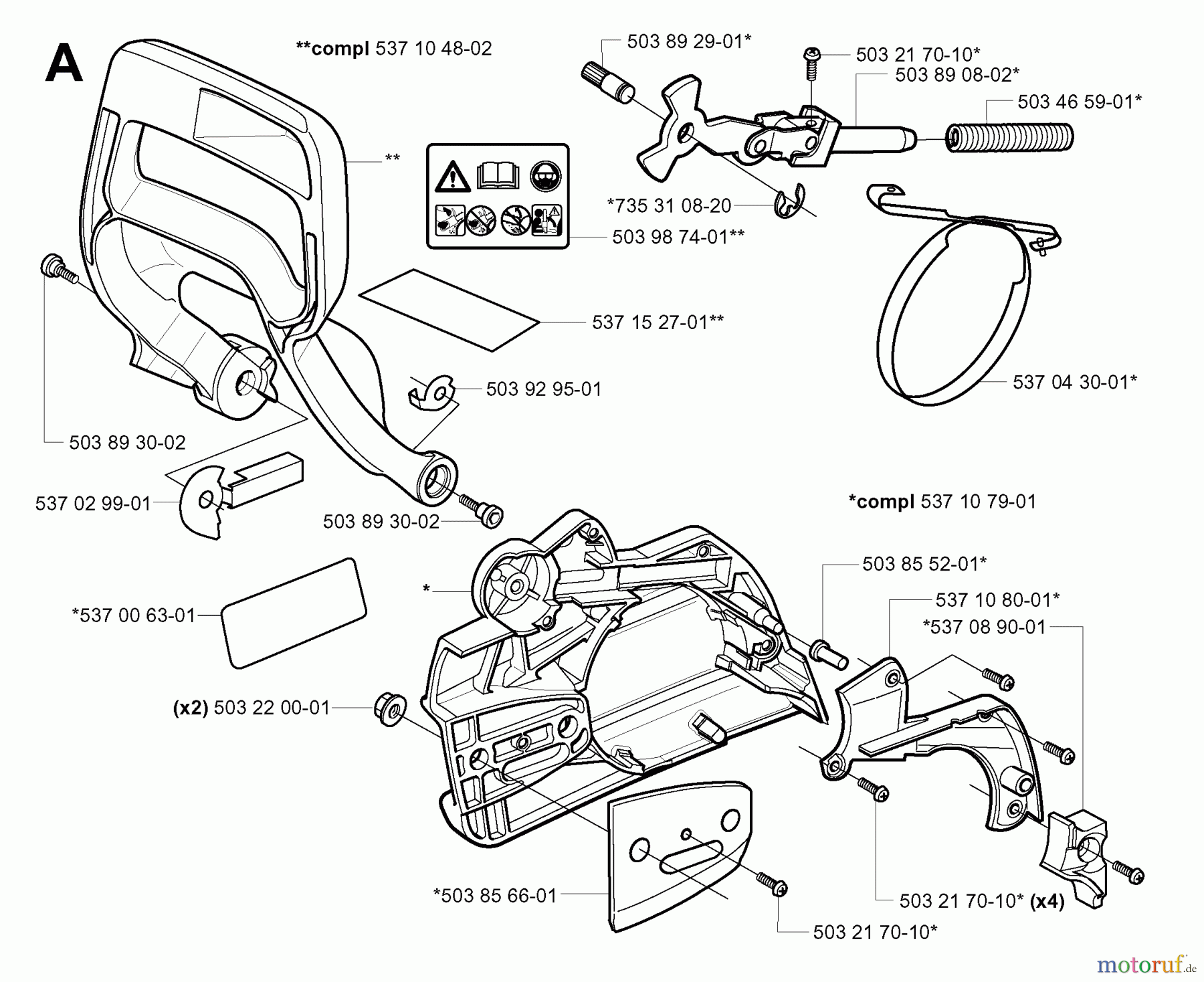 Jonsered Motorsägen CS2159 - Jonsered Chainsaw (2003-11) CHAIN BRAKE CLUTCH COVER