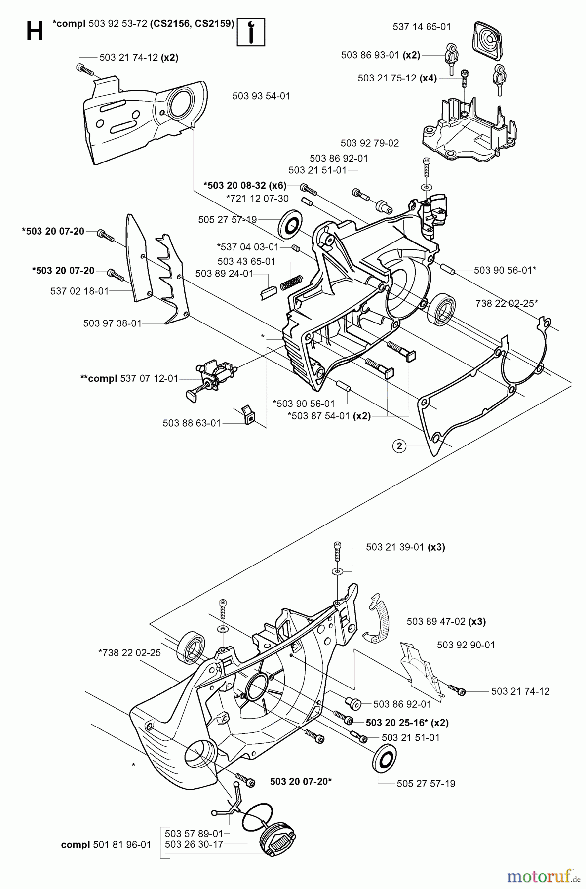  Jonsered Motorsägen CS2159 - Jonsered Chainsaw (2003-11) CLUTCH OIL PUMP