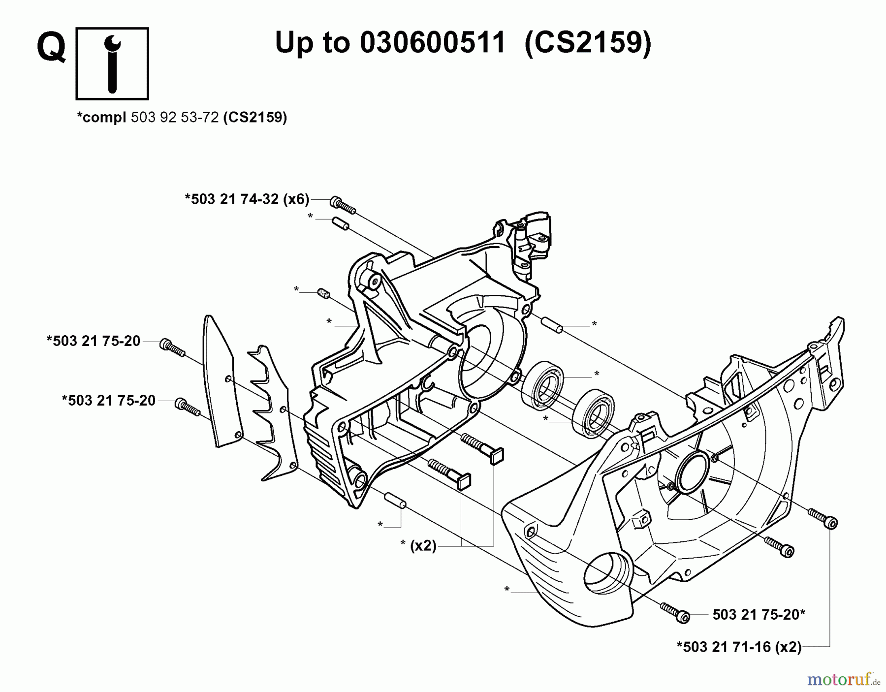 Jonsered Motorsägen CS2156 - Jonsered Chainsaw (2003-11) CRANKCASE #2