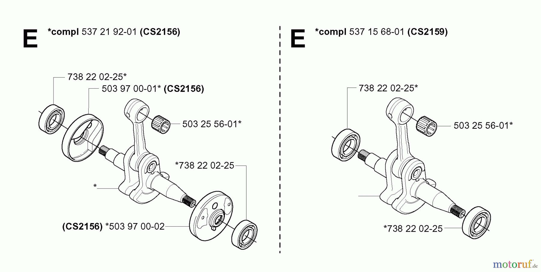 Jonsered Motorsägen CS2159 - Jonsered Chainsaw (2003-11) CRANKSHAFT #1