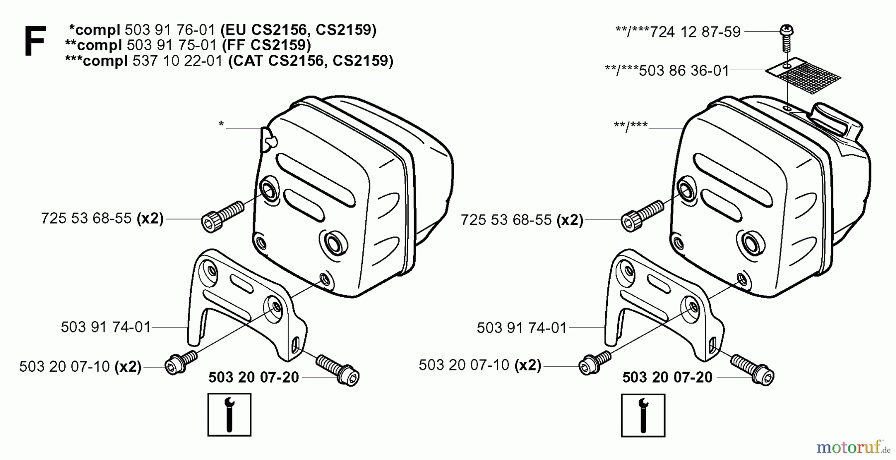  Jonsered Motorsägen CS2156 - Jonsered Chainsaw (2003-11) MUFFLER