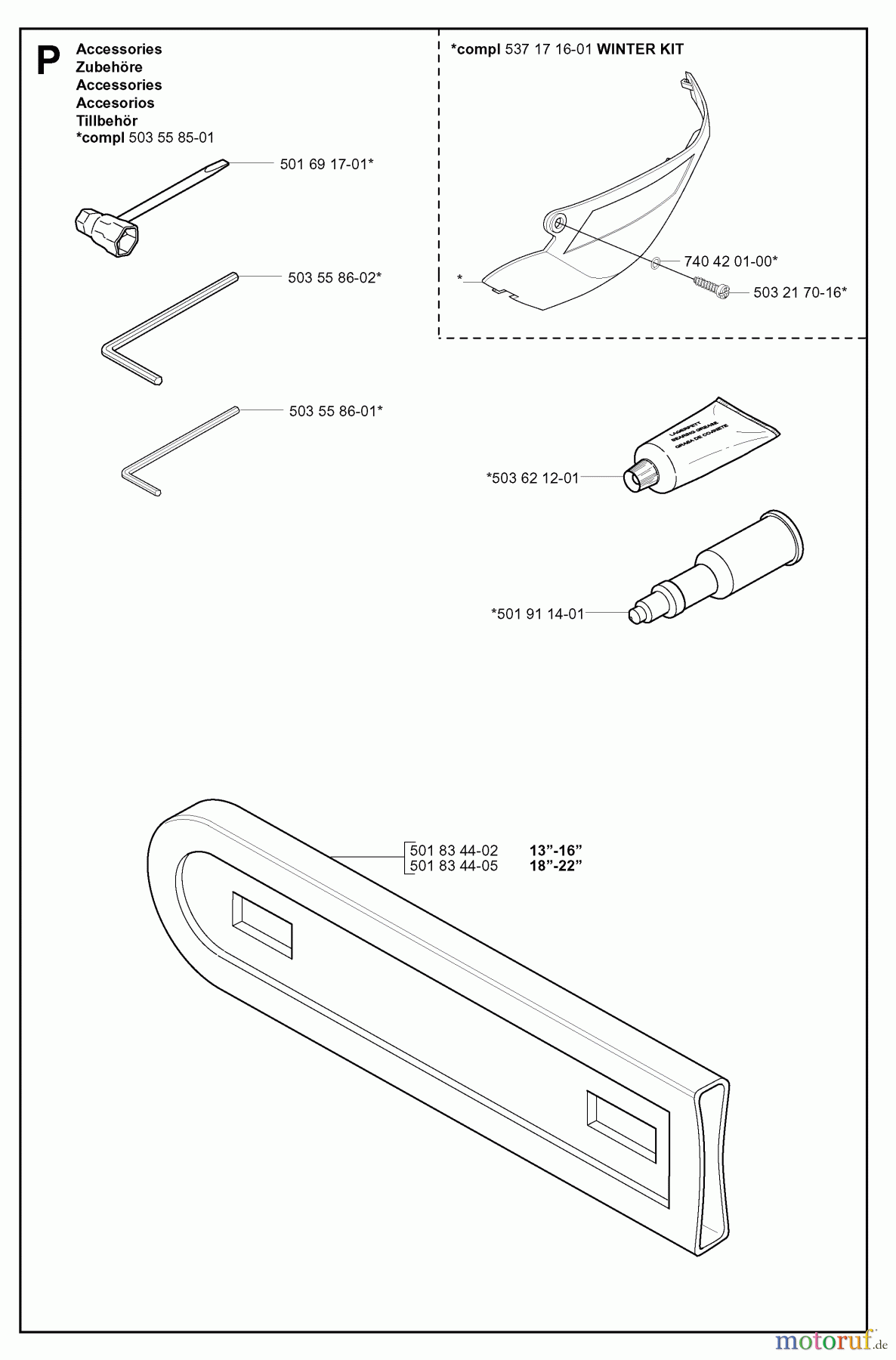 Jonsered Motorsägen CS2159 - Jonsered Chainsaw (2004-05) ACCESSORIES
