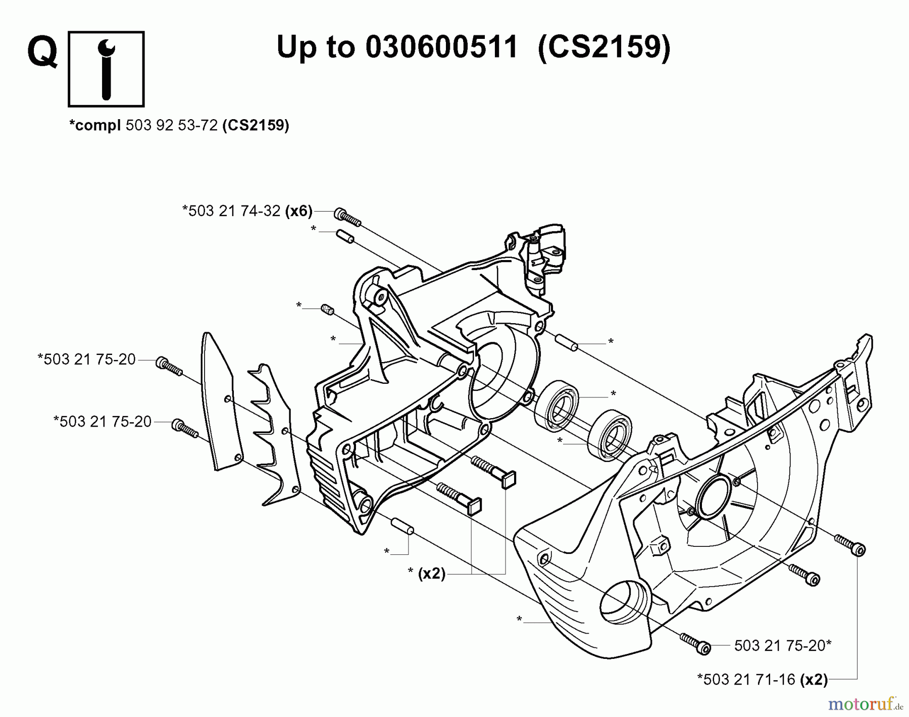  Jonsered Motorsägen CS2159 - Jonsered Chainsaw (2004-05) CRANKCASE #2