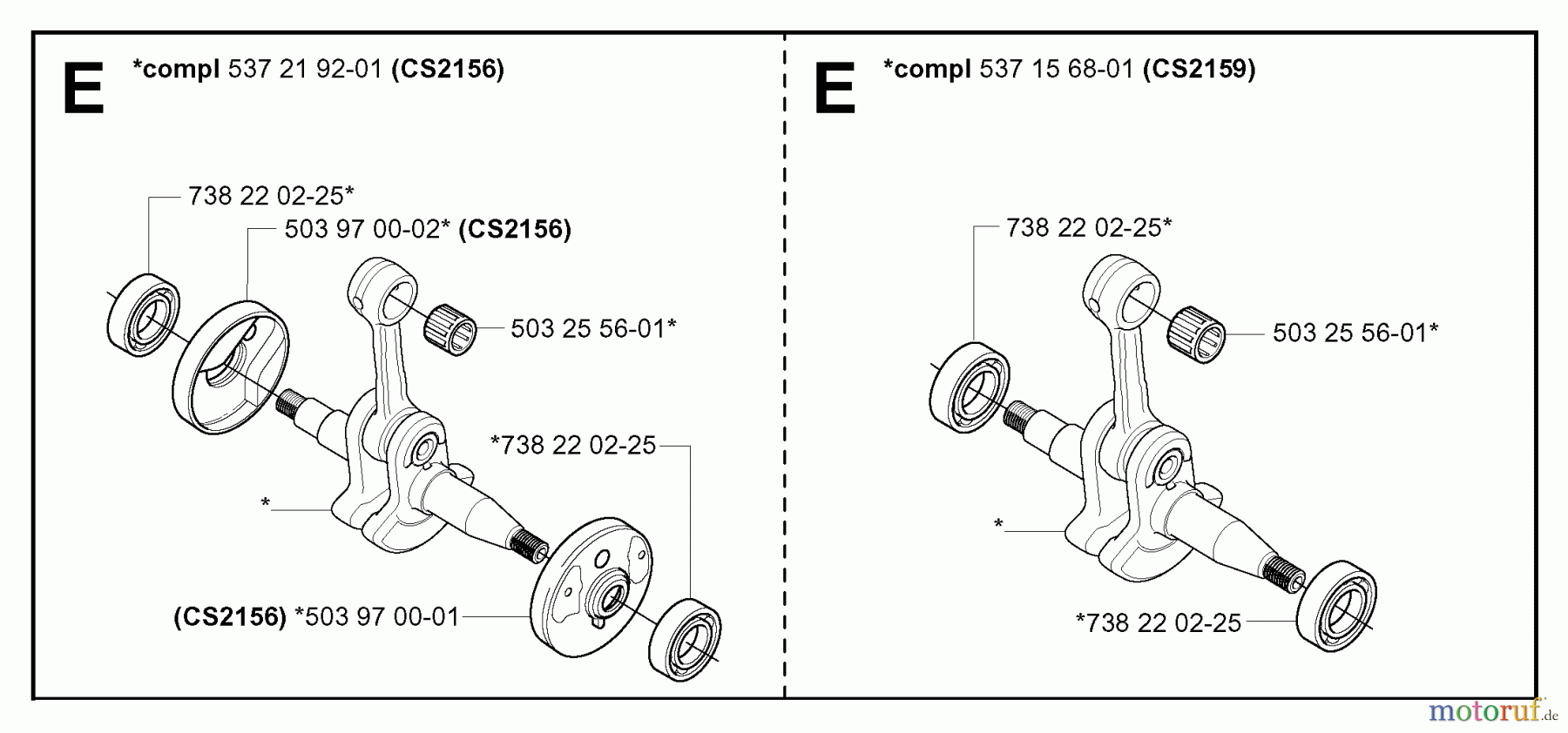 Jonsered Motorsägen CS2159 EPA - Jonsered Chainsaw (2004-05) CRANKSHAFT #1
