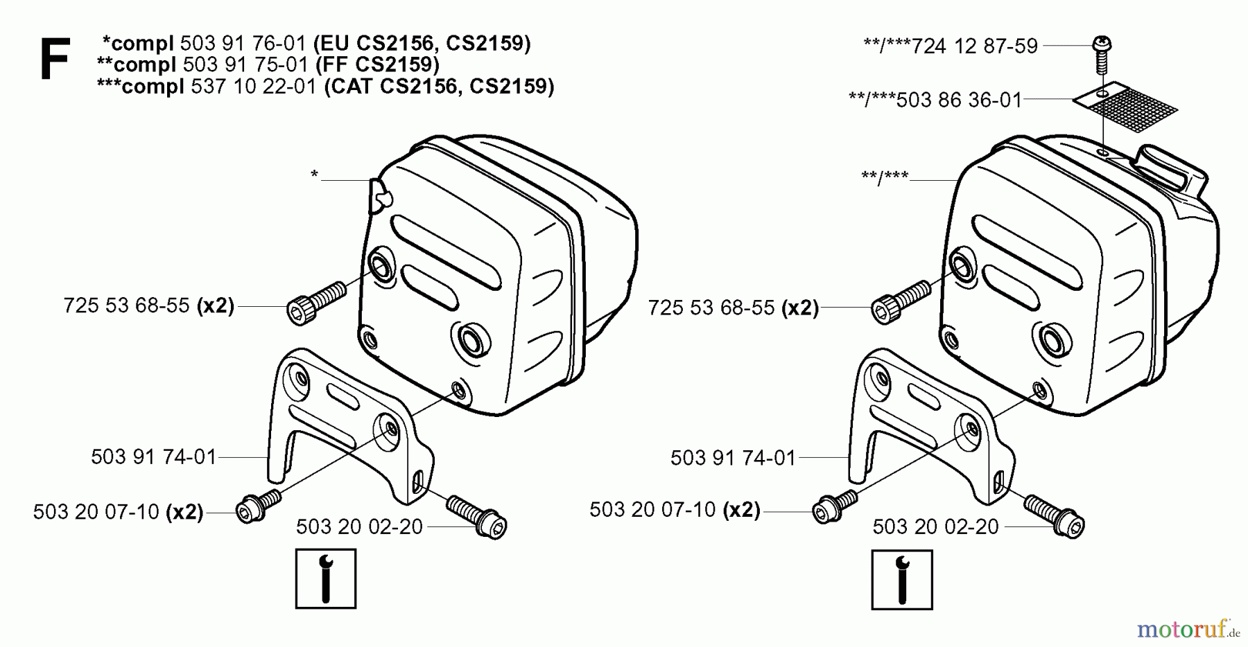  Jonsered Motorsägen CS2156 EPA - Jonsered Chainsaw (2004-05) MUFFLER