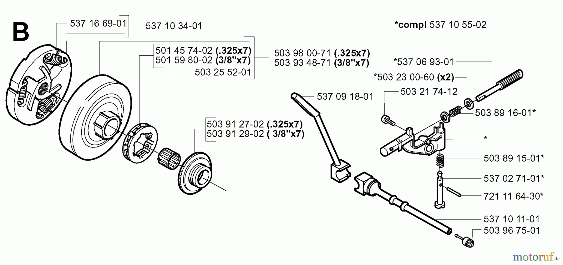 Jonsered Motorsägen CS2159 - Jonsered Chainsaw (2005-02) CLUTCH OIL PUMP